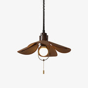 Utalion Traditional Petal Bloom Wood Fabric Pendant Light-Neutral Decor