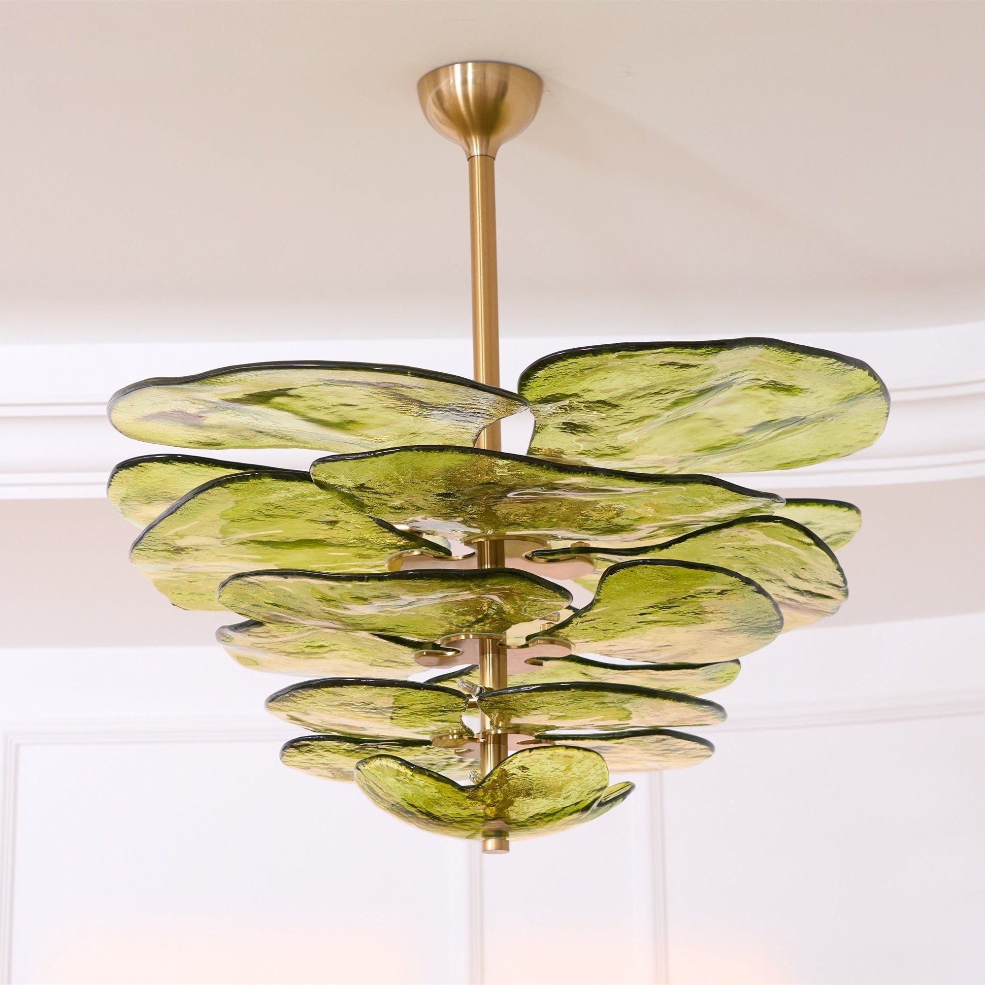 Crivs Chandelier Gold Murano Glass Petal Luxury-Neutral Decor