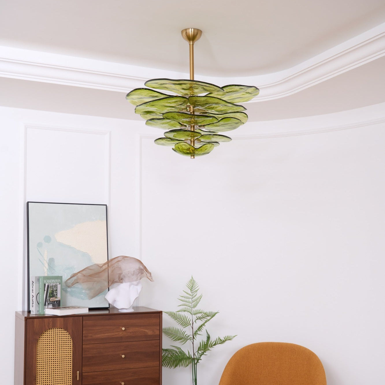 Crivs Chandelier Gold Murano Glass Petal Luxury-Neutral Decor