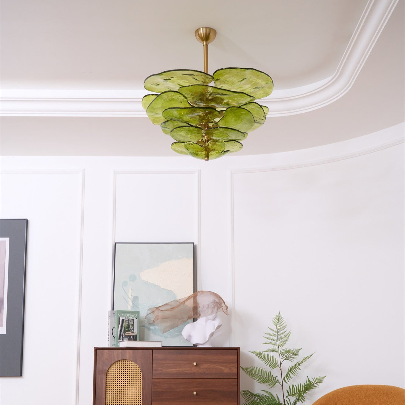 Crivs Chandelier Gold Murano Glass Petal Luxury-Neutral Decor
