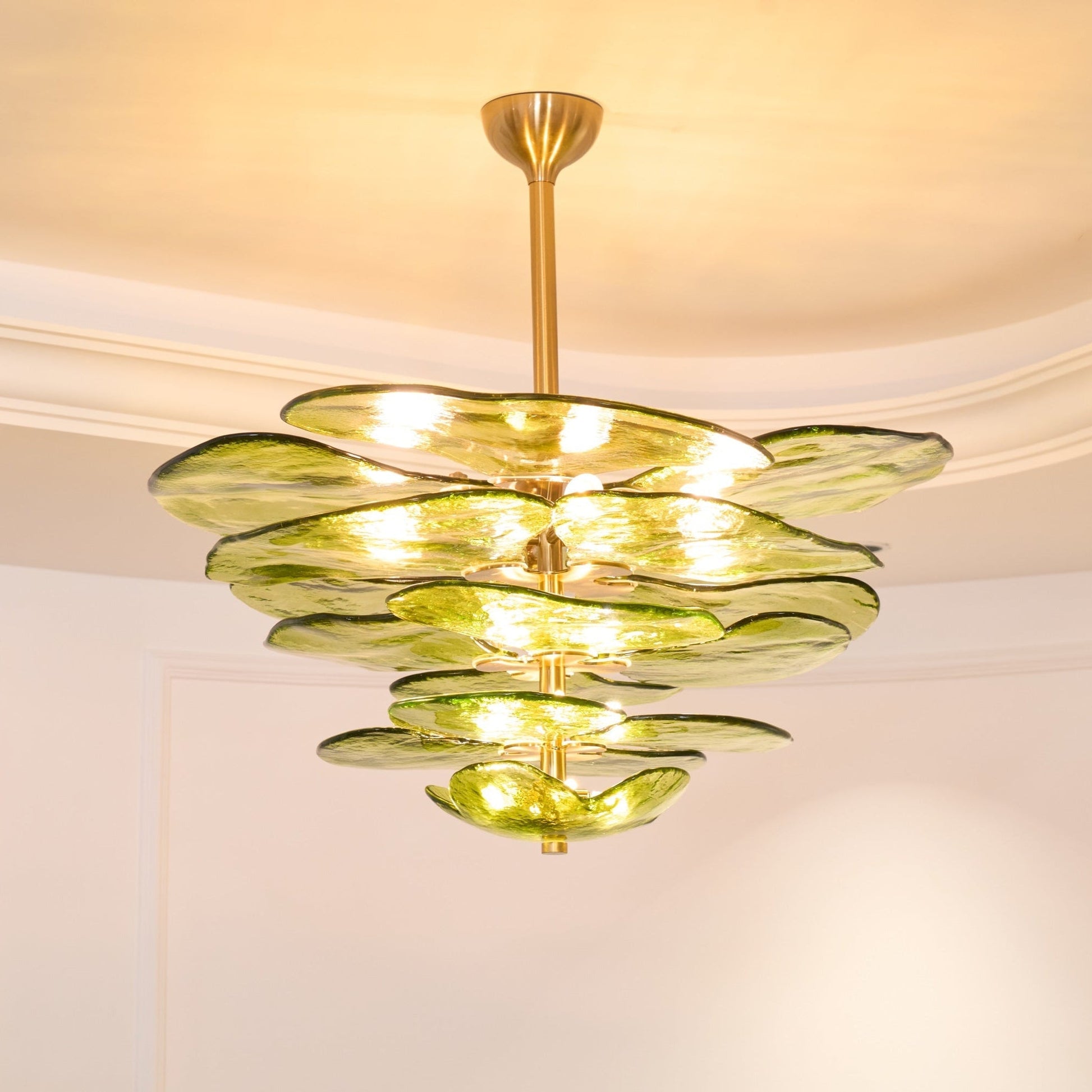 Crivs Chandelier Gold Murano Glass Petal Luxury-Neutral Decor