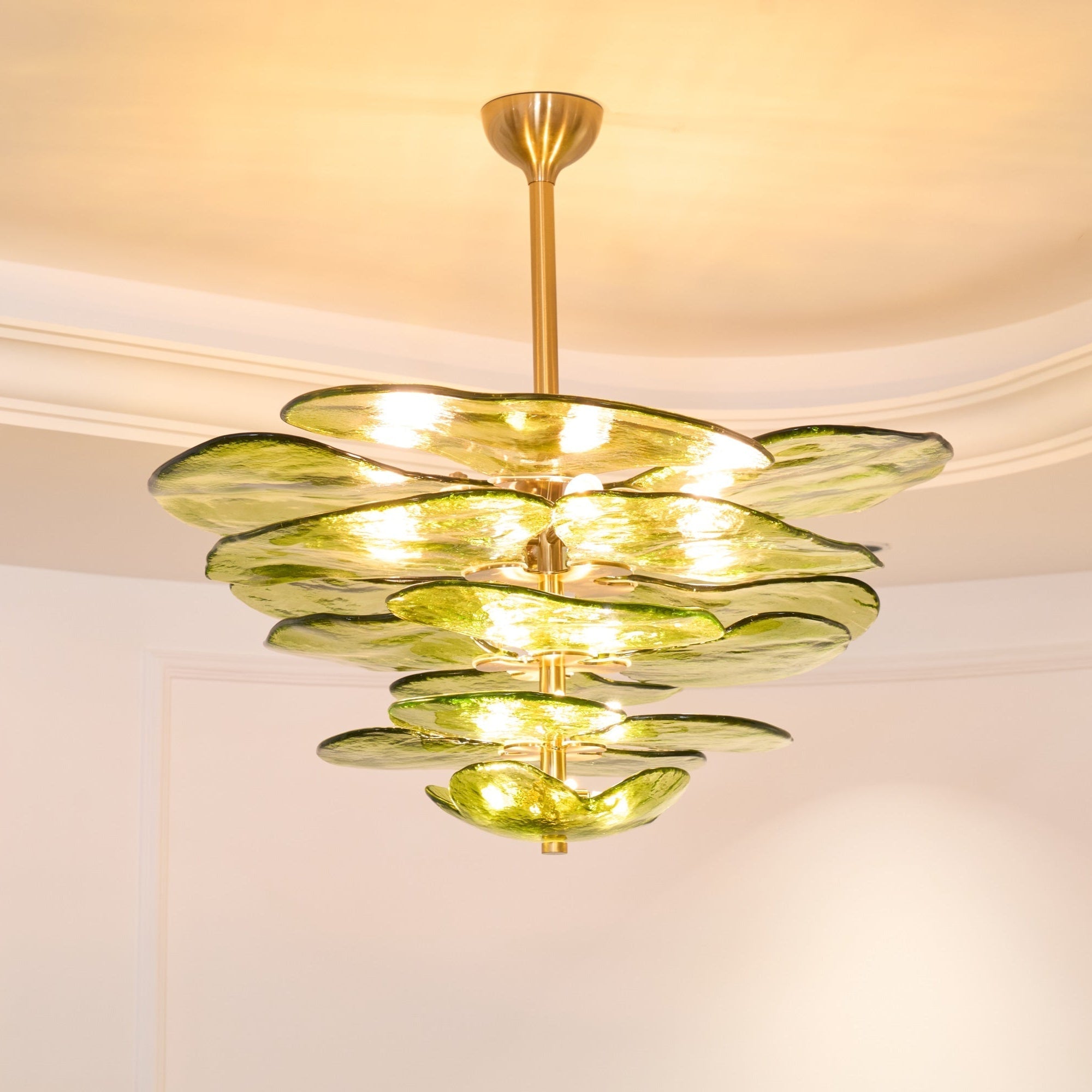 Crivs Chandelier Gold Murano Glass Petal Luxury-Neutral Decor