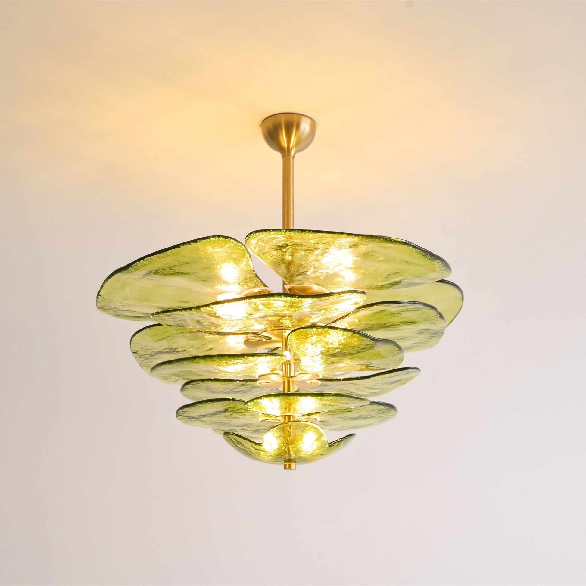 Crivs Chandelier Gold Murano Glass Petal Luxury-Neutral Decor