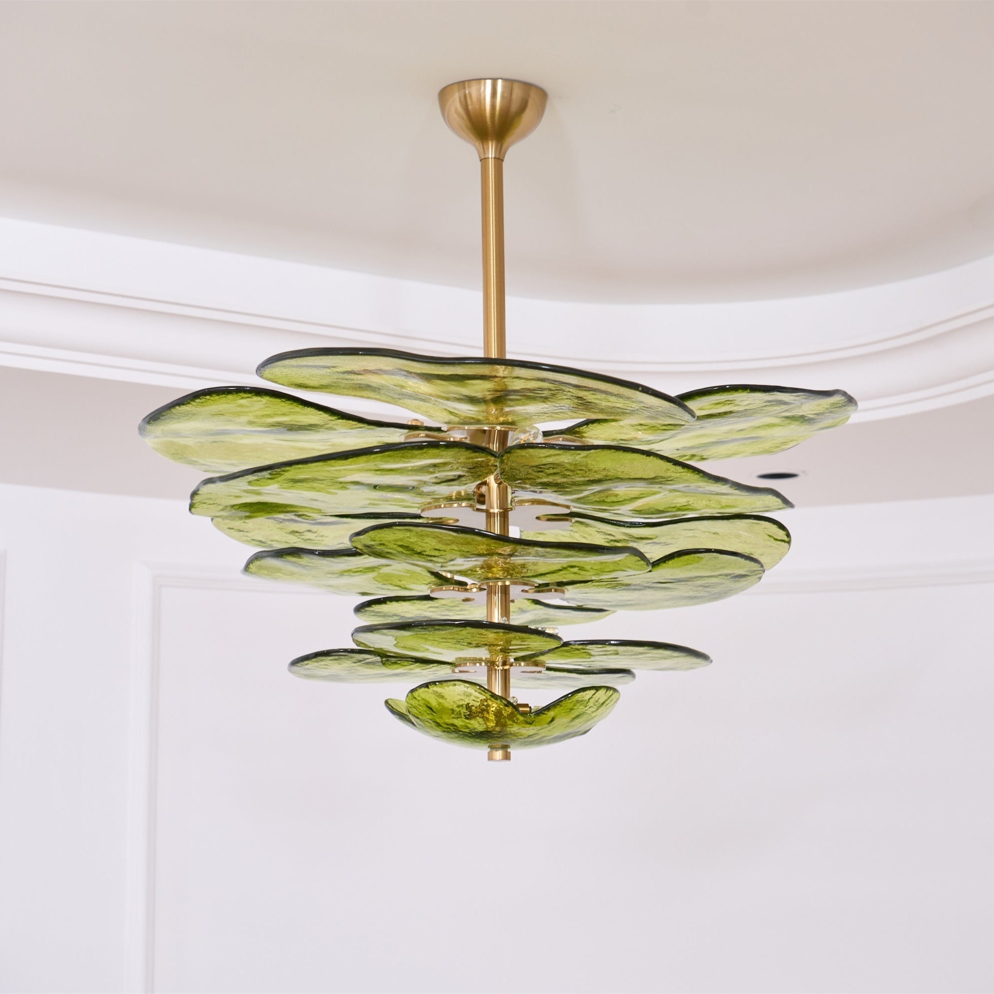 Crivs Chandelier Gold Murano Glass Petal Luxury-Neutral Decor