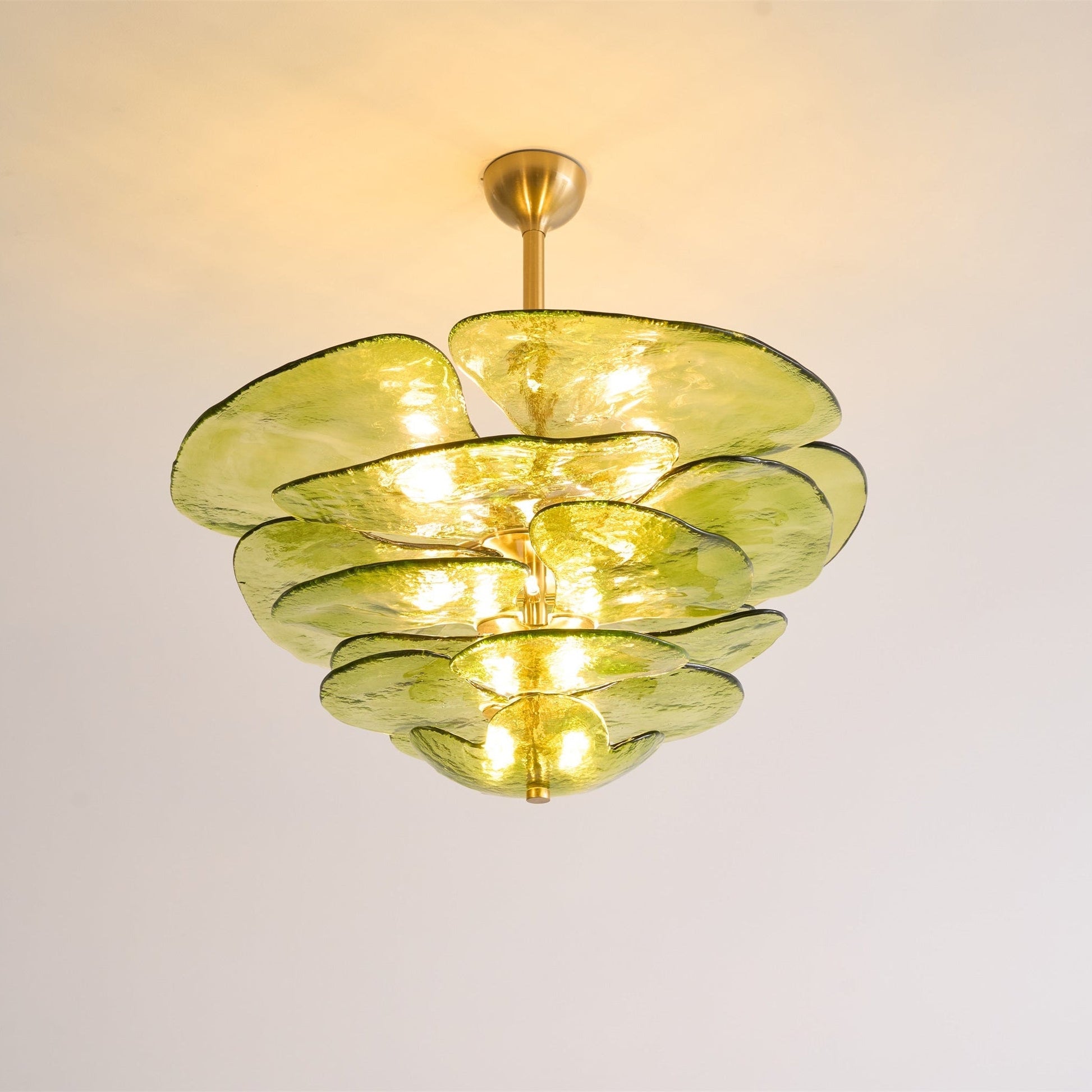 Crivs Chandelier Gold Murano Glass Petal Luxury-Neutral Decor