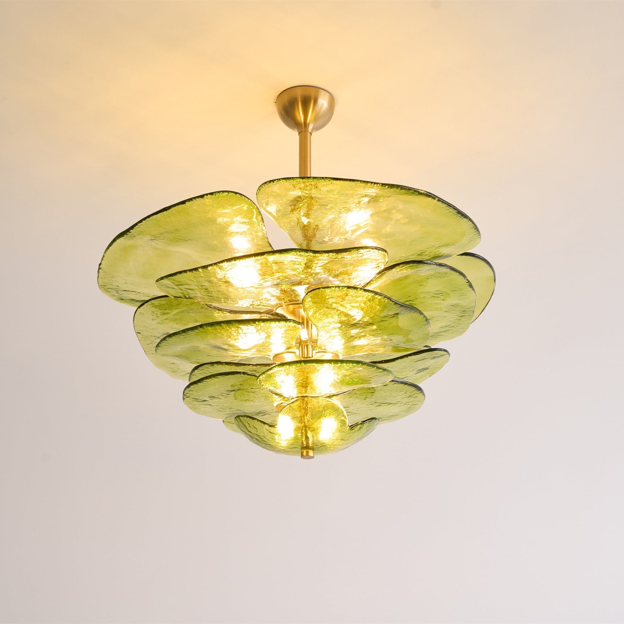 Crivs Chandelier Gold Murano Glass Petal Luxury-Neutral Decor