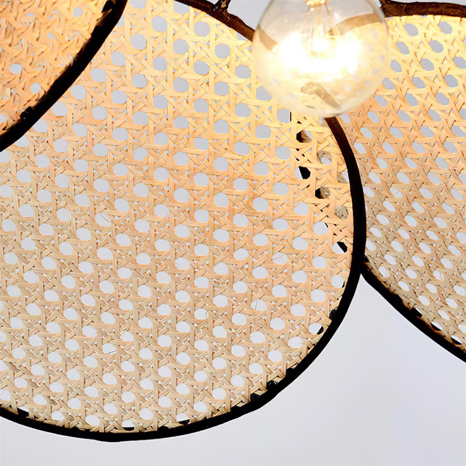 Vemarora Premium Elegance Petals Rattan Fabric Pendant Lamp-Neutral Decor