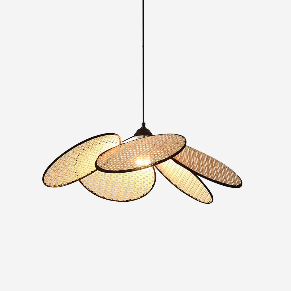 Vemarora Premium Elegance Petals Rattan Fabric Pendant Lamp-Neutral Decor
