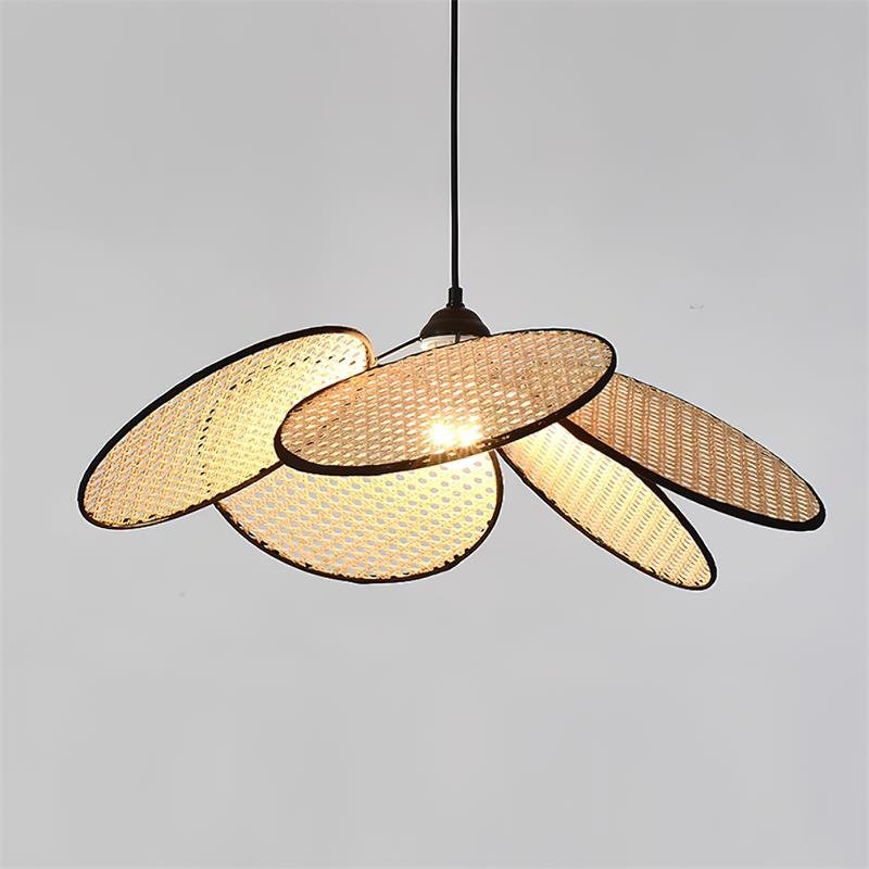 Vemarora Premium Elegance Petals Rattan Fabric Pendant Lamp-Neutral Decor