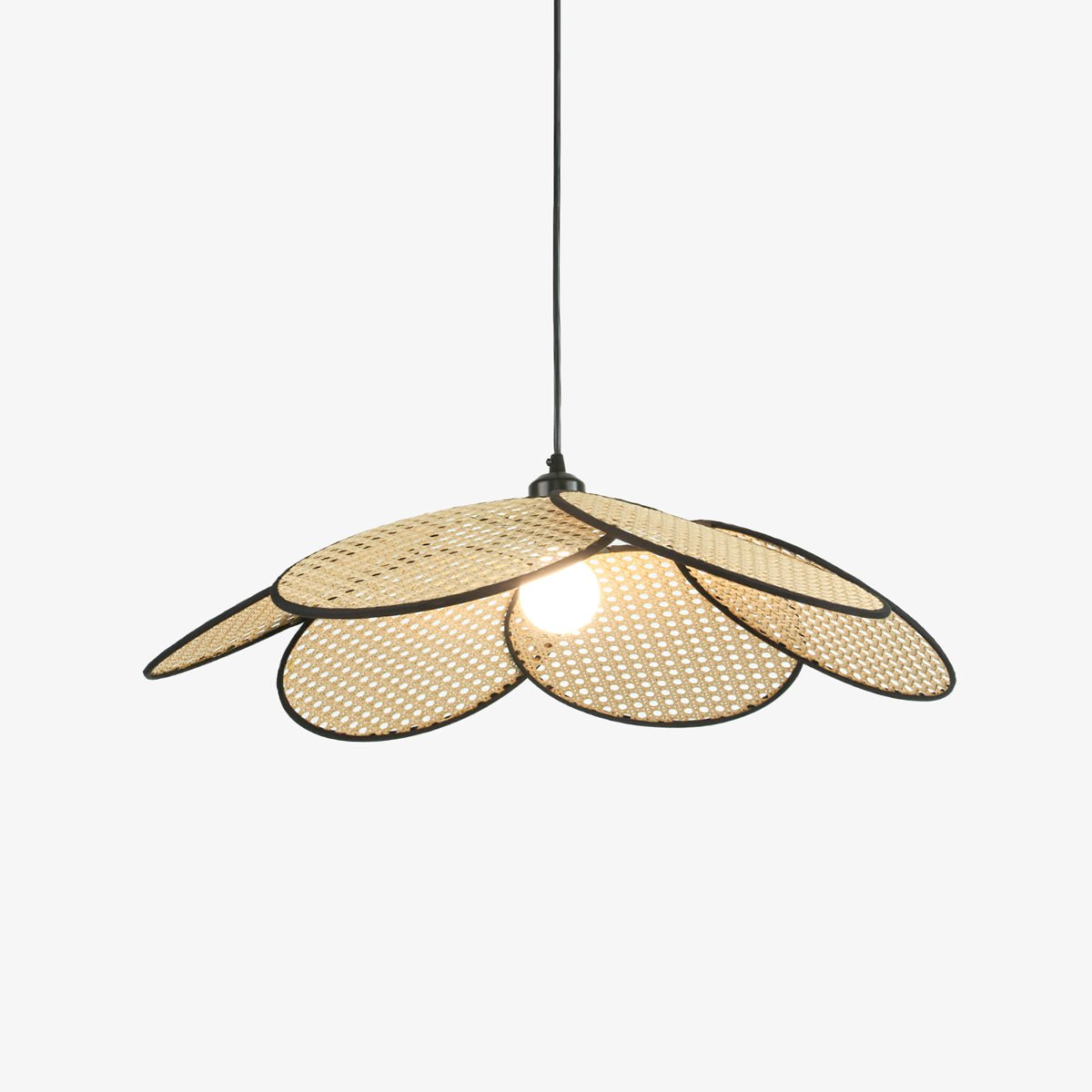 Vemarora Premium Elegance Petals Rattan Fabric Pendant Lamp-Neutral Decor
