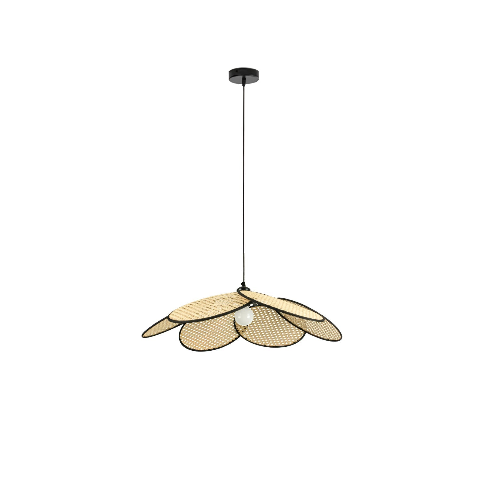 Vemarora Premium Elegance Petals Rattan Fabric Pendant Lamp-Neutral Decor