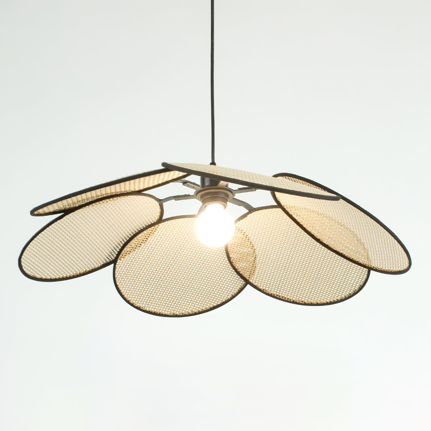 Vemarora Premium Elegance Petals Rattan Fabric Pendant Lamp-Neutral Decor