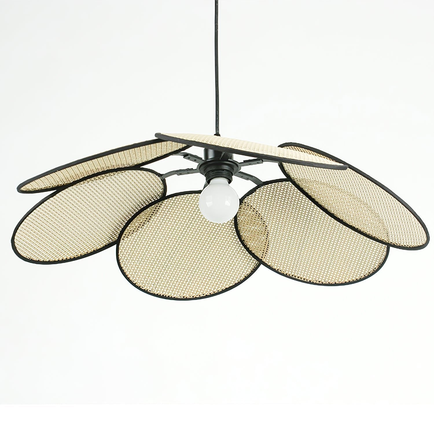 Vemarora Premium Elegance Petals Rattan Fabric Pendant Lamp-Neutral Decor