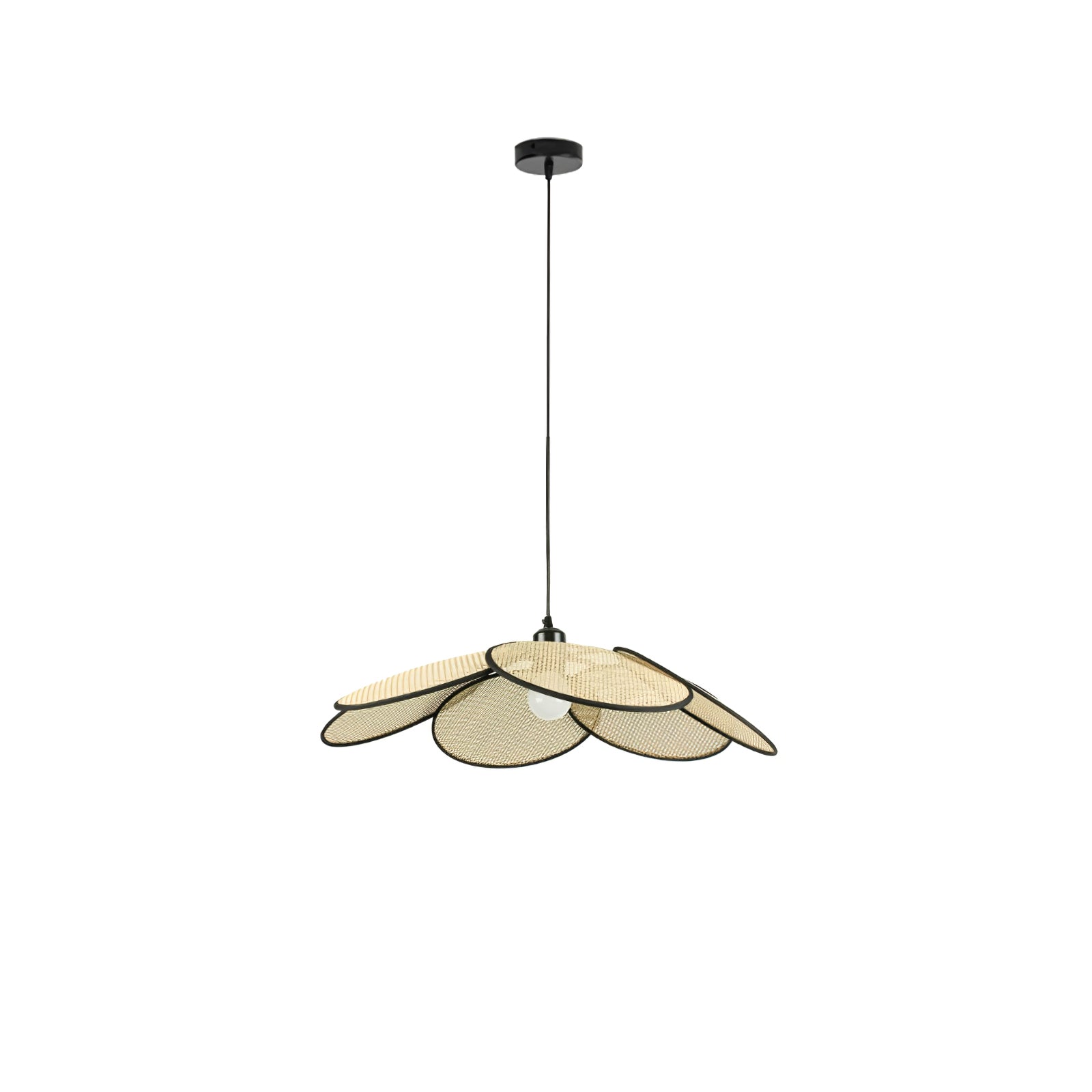 Vemarora Premium Elegance Petals Rattan Fabric Pendant Lamp-Neutral Decor
