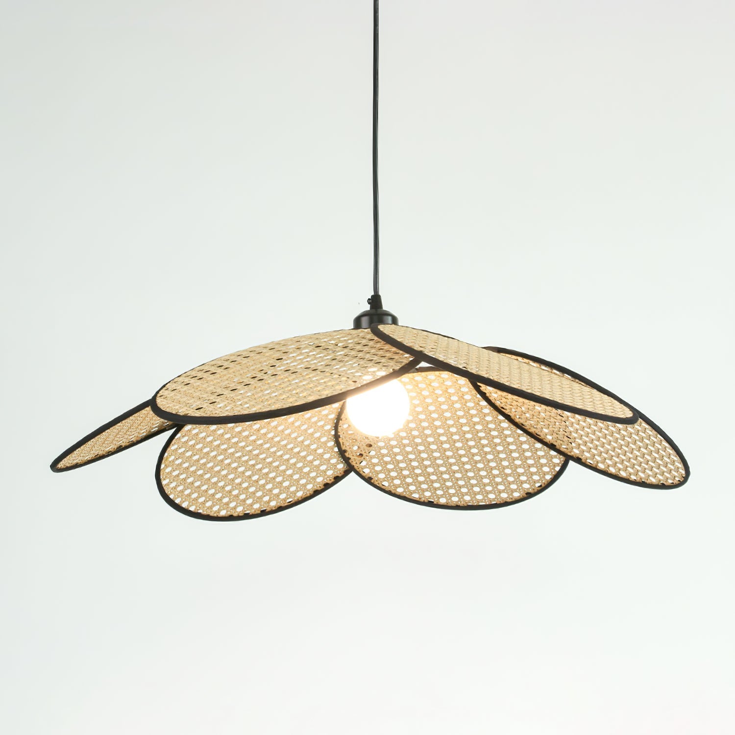 Vemarora Premium Elegance Petals Rattan Fabric Pendant Lamp-Neutral Decor