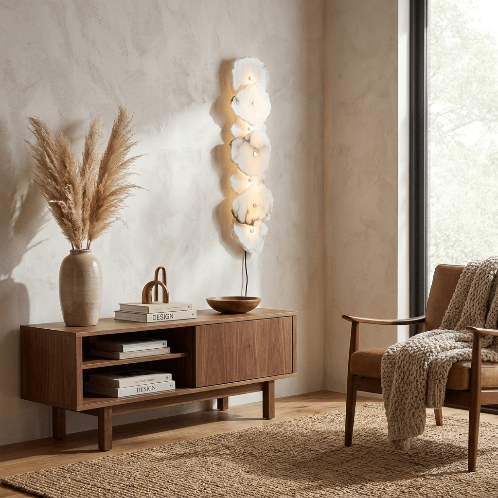 Petra Alabaster Plug-in Wall Lamp-Neutral Decor