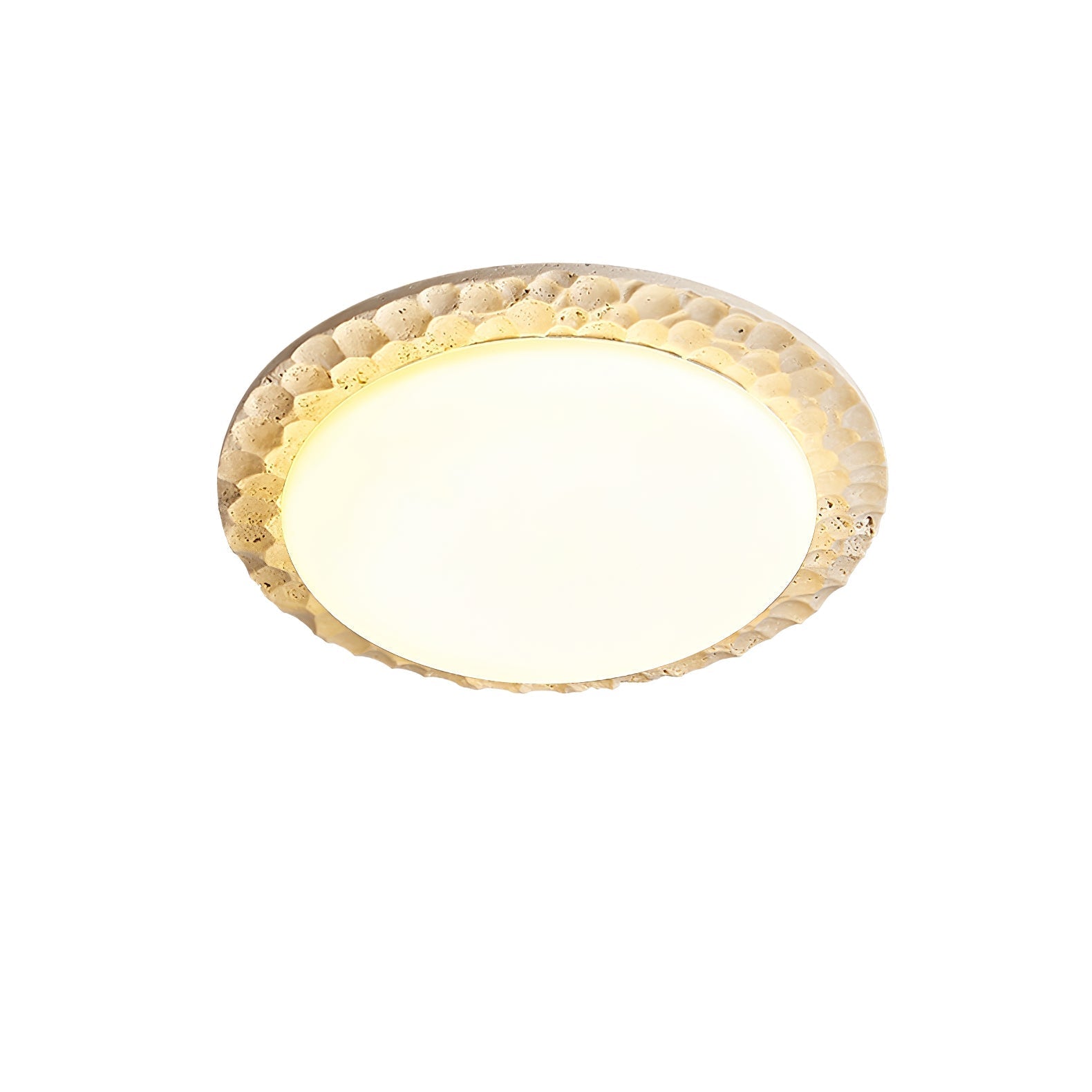 Cascade Travertine Carved Ceiling Light-Neutral Decor