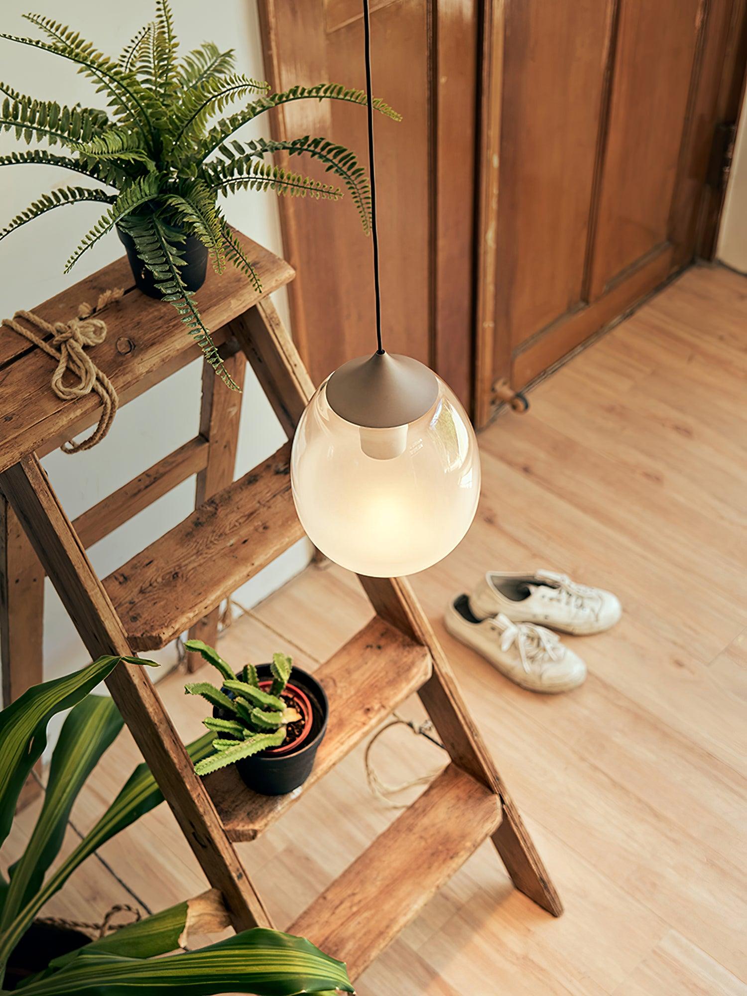 Ovoin Glass Artistic Pendant Light-Neutral Decor