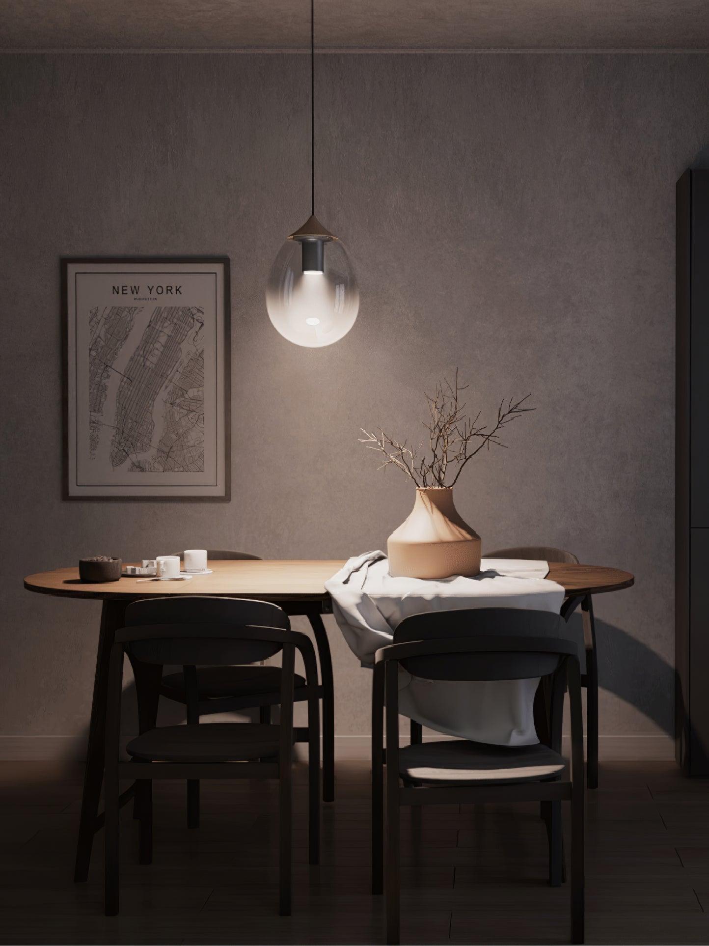 Ovoin Glass Artistic Pendant Light-Neutral Decor