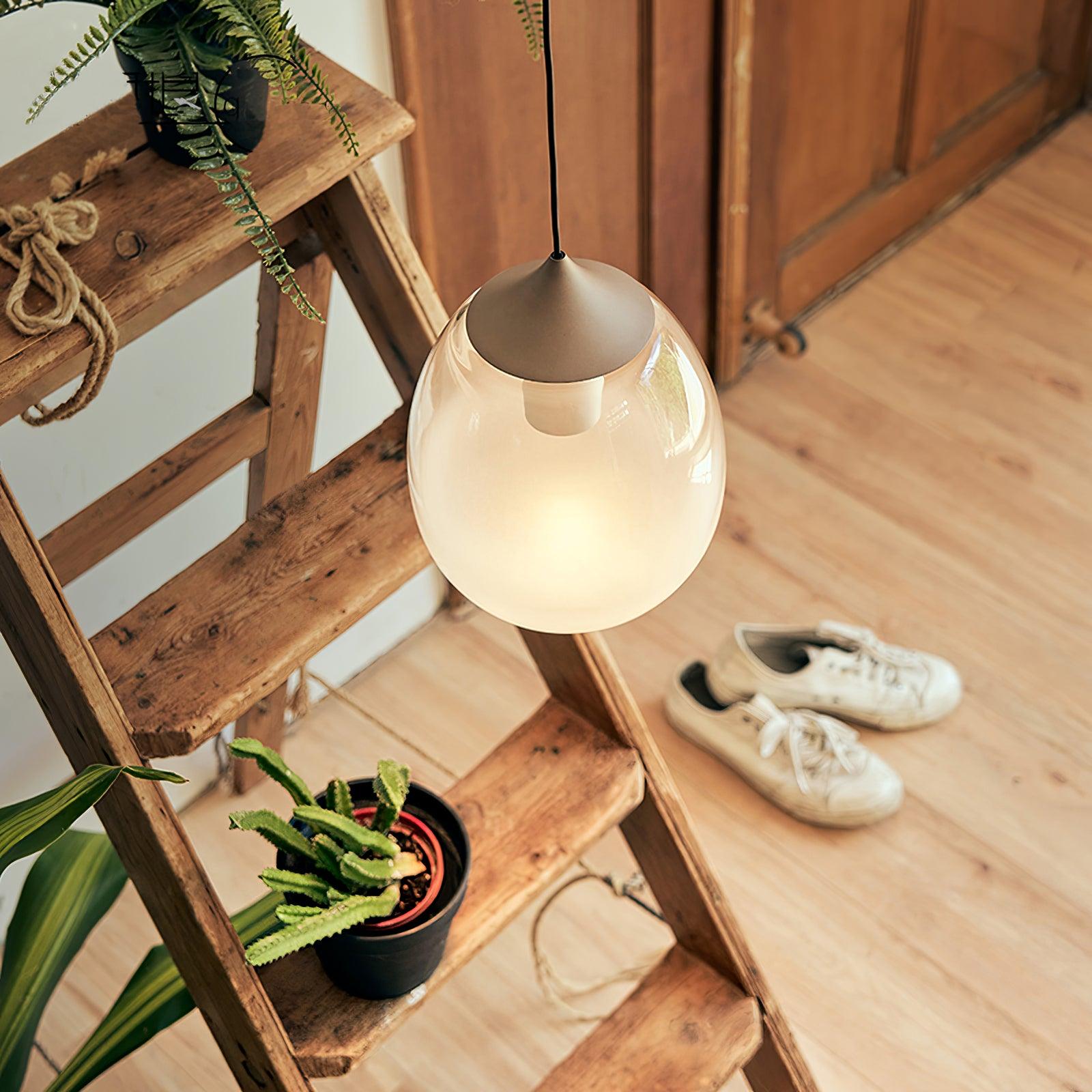 Ovoin Glass Artistic Pendant Light-Neutral Decor