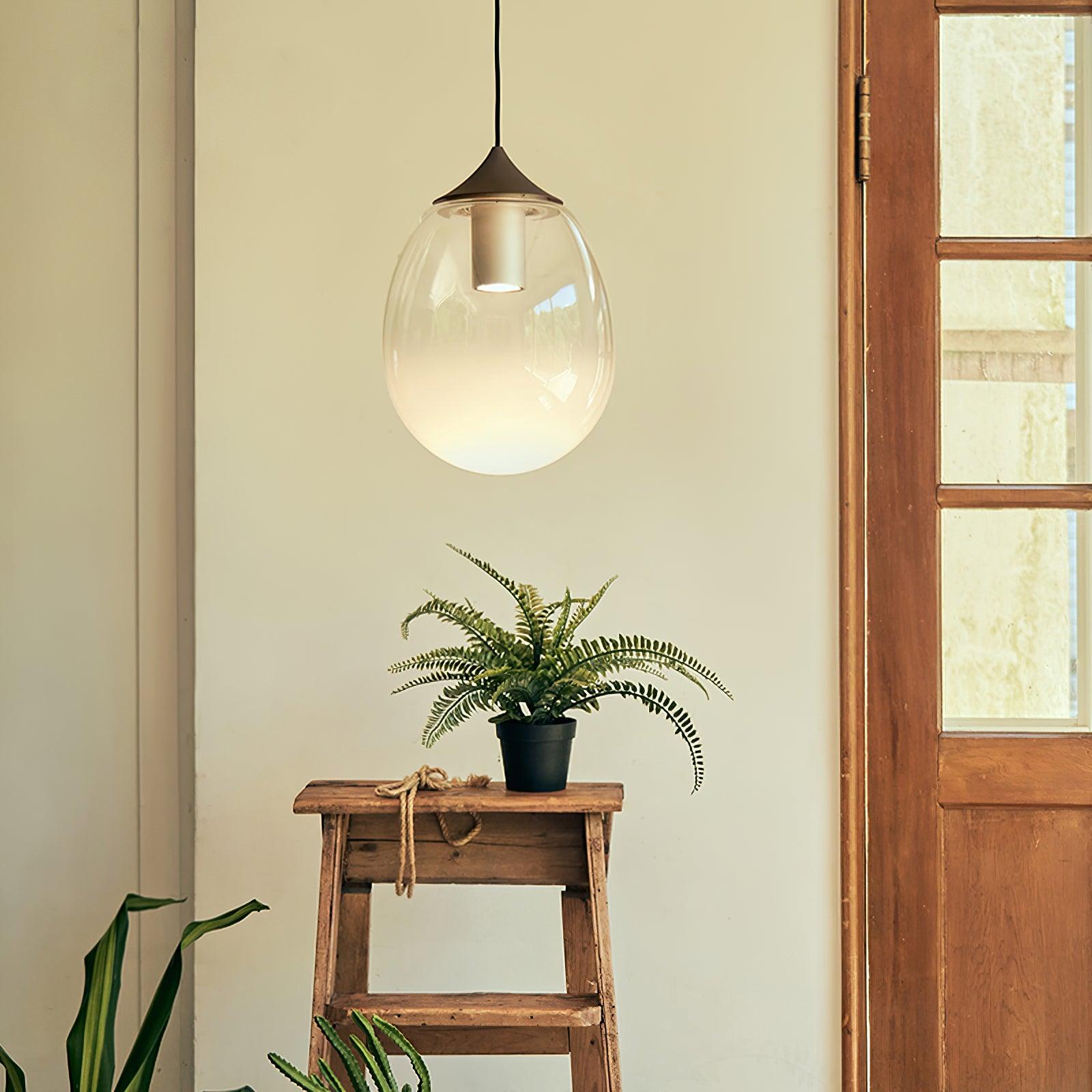 Ovoin Glass Artistic Pendant Light-Neutral Decor