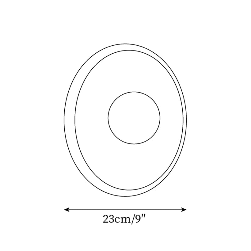 Wall Lamp Ceramic Orbit Disc with Glass Globe Entryway Modern