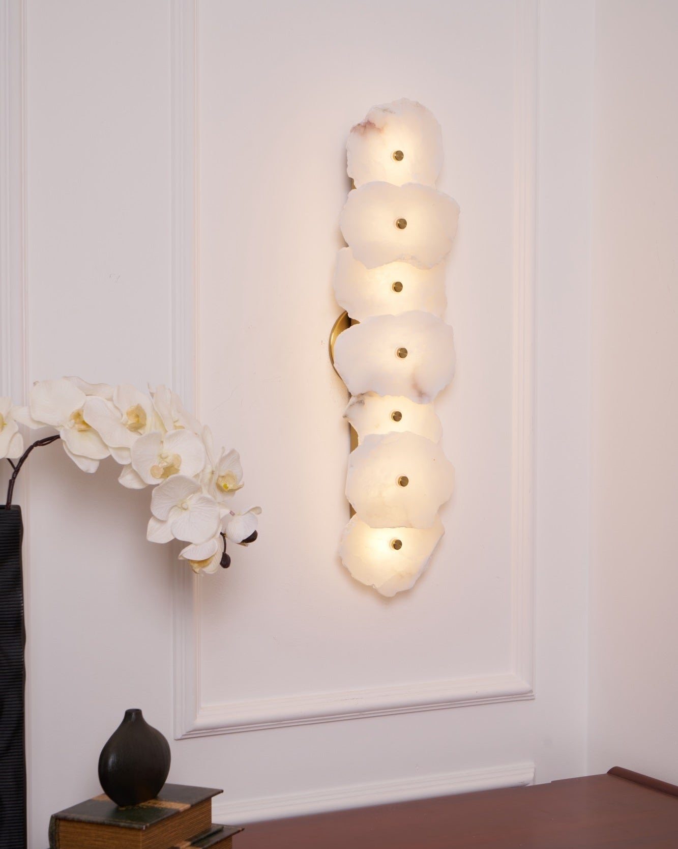 Alaeila Floral Cluster Alabaster Wall Light-Neutral Decor
