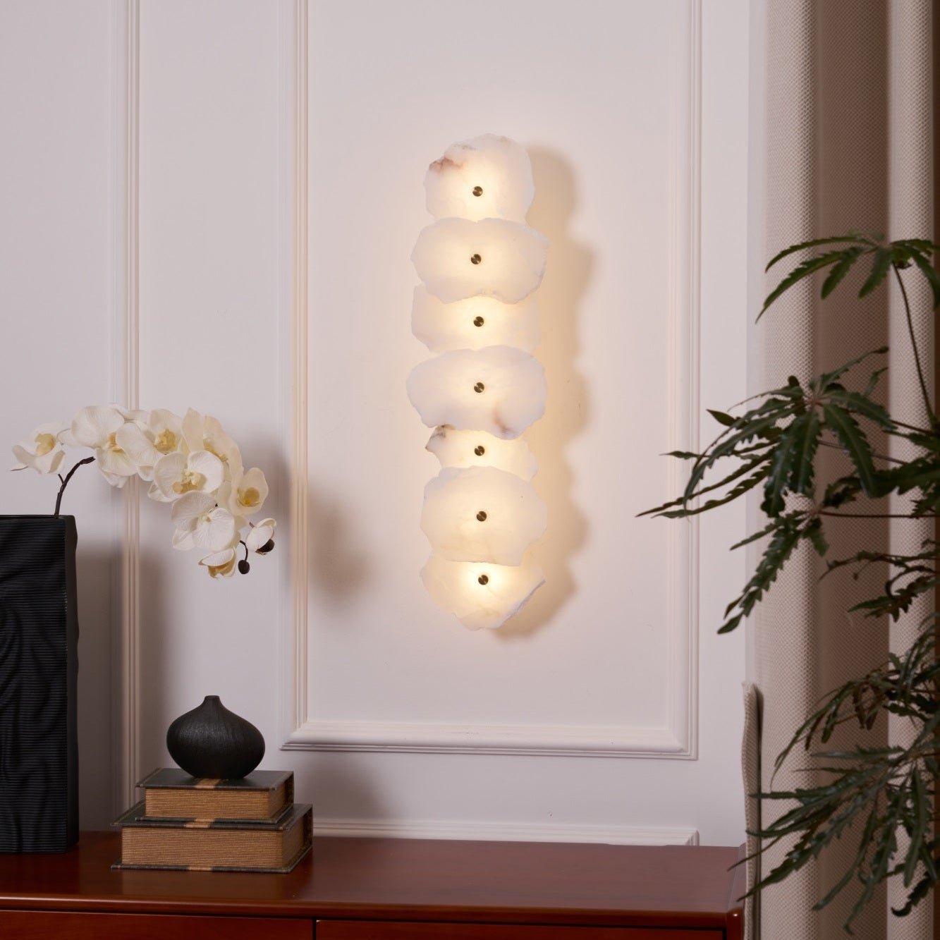 Alaeila Floral Cluster Alabaster Wall Light-Neutral Decor