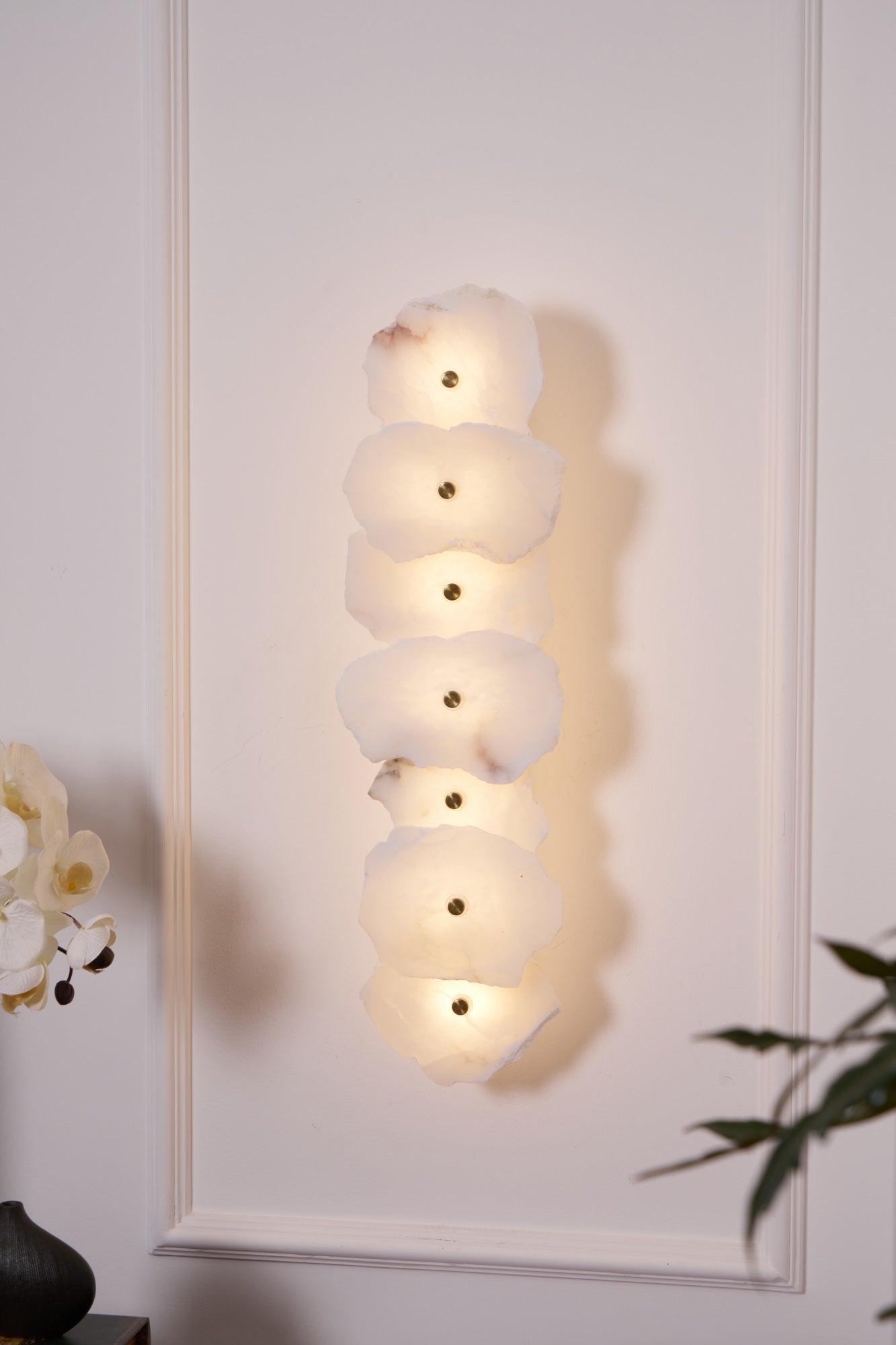 Alaeila Floral Cluster Alabaster Wall Light-Neutral Decor