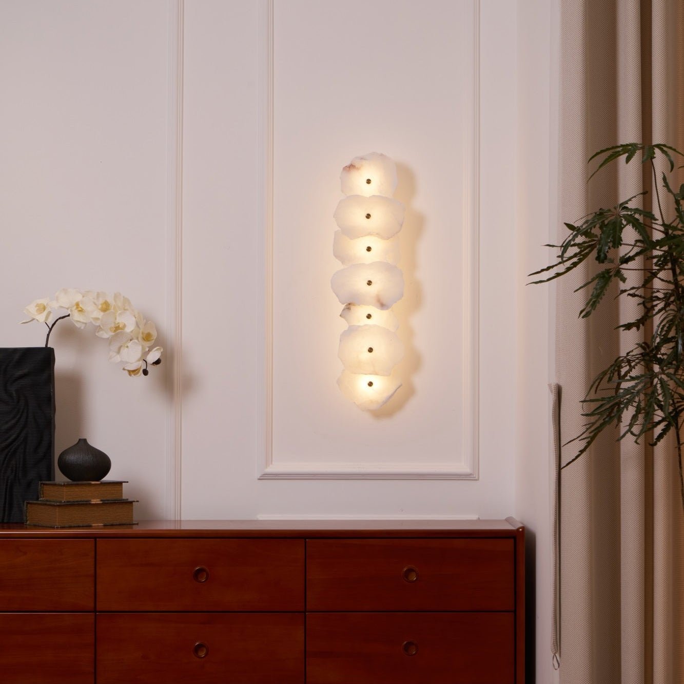 Alaeila Floral Cluster Alabaster Wall Light-Neutral Decor