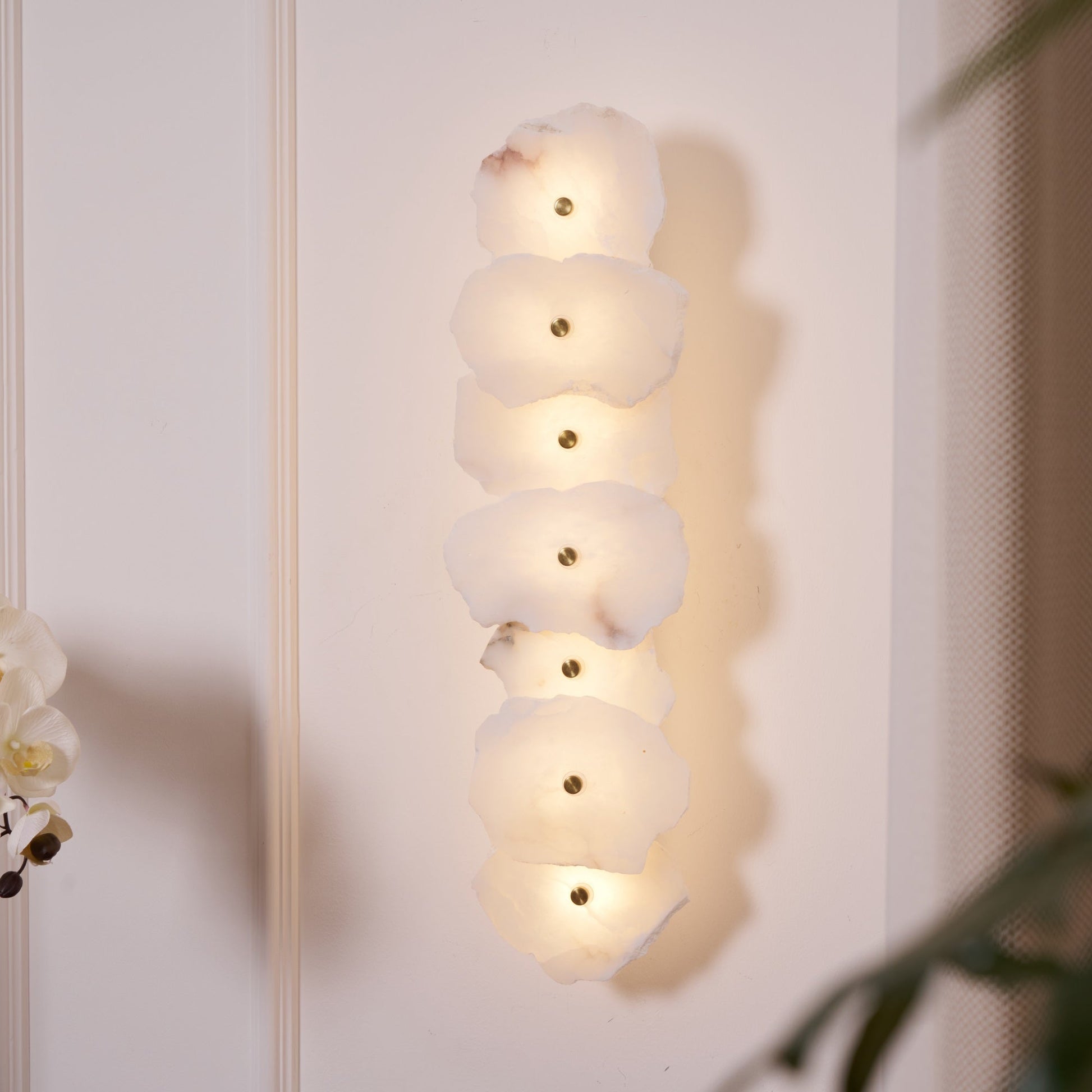 Alaeila Floral Cluster Alabaster Wall Light-Neutral Decor