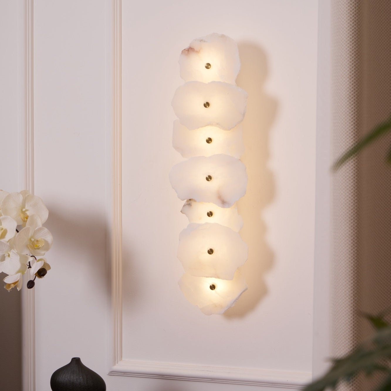 Alaeila Floral Cluster Alabaster Wall Light-Neutral Decor