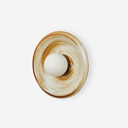 Wall Lamp Ceramic Orbit Disc with Glass Globe Entryway Modern