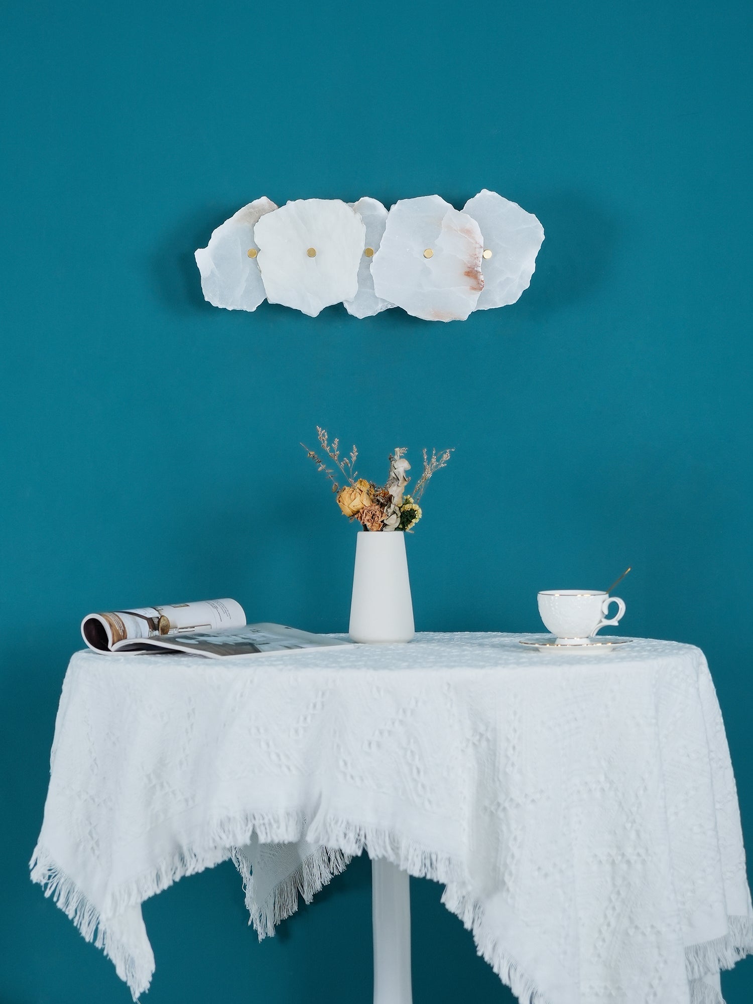 Alaeila Floral Cluster Alabaster Wall Light-Neutral Decor