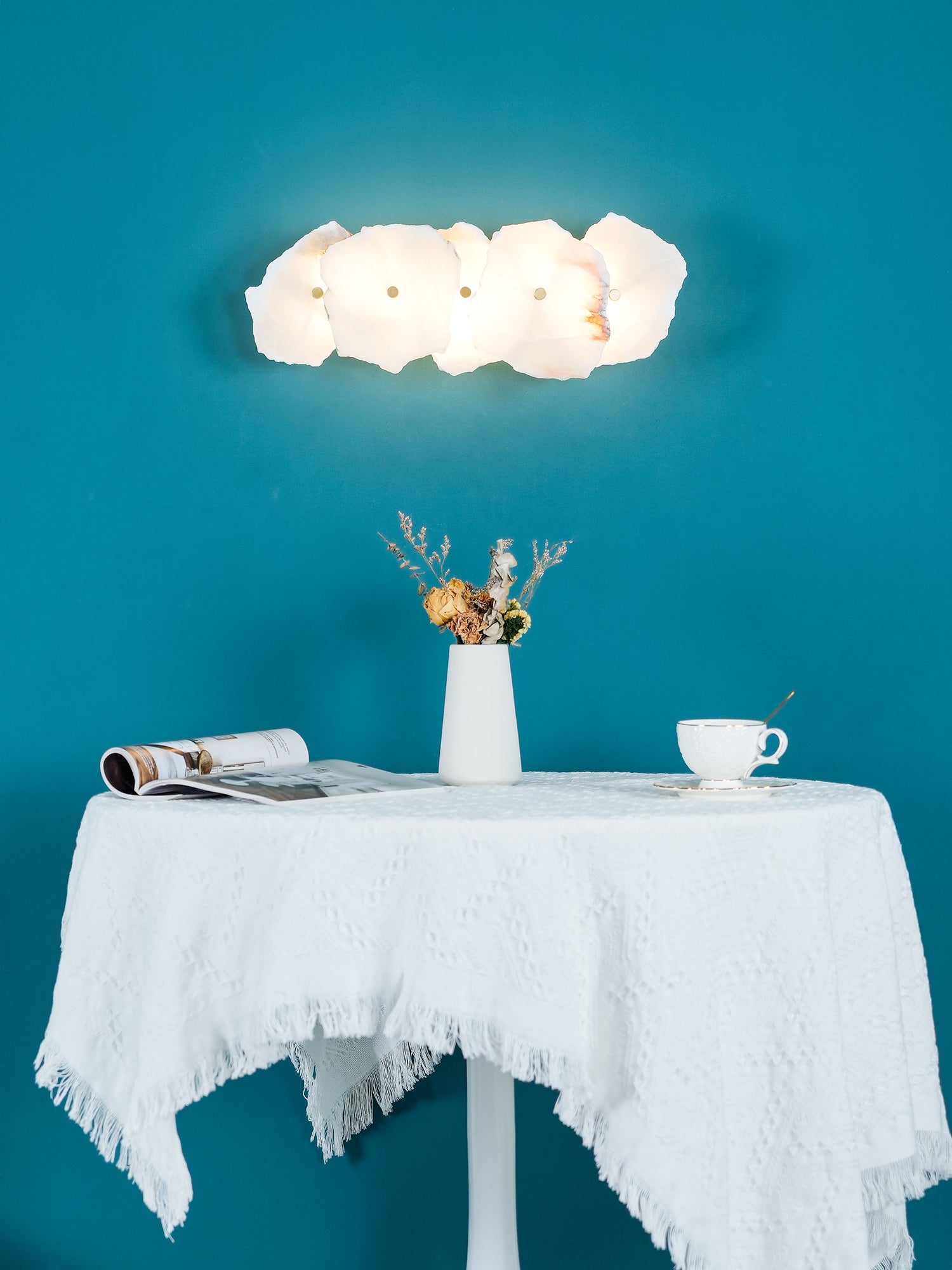 Alaeila Floral Cluster Alabaster Wall Light-Neutral Decor