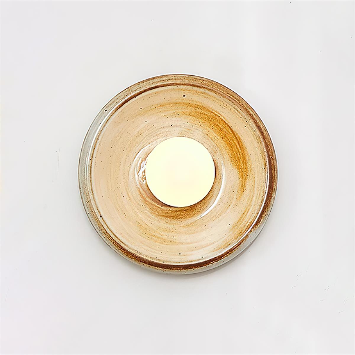 Wall Lamp Ceramic Orbit Disc with Glass Globe Entryway Modern