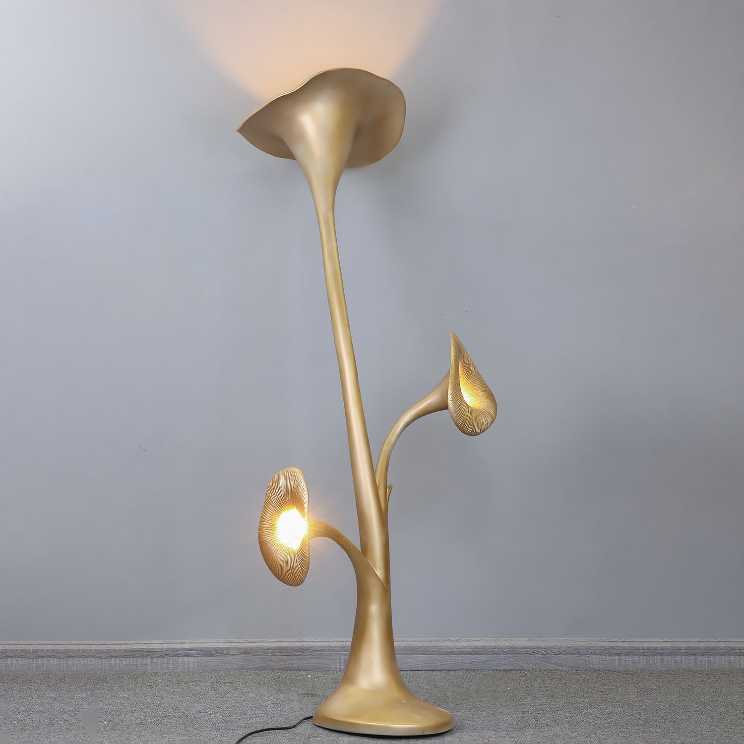 Esole Floral Brass Floor Lamp-Neutral Decor