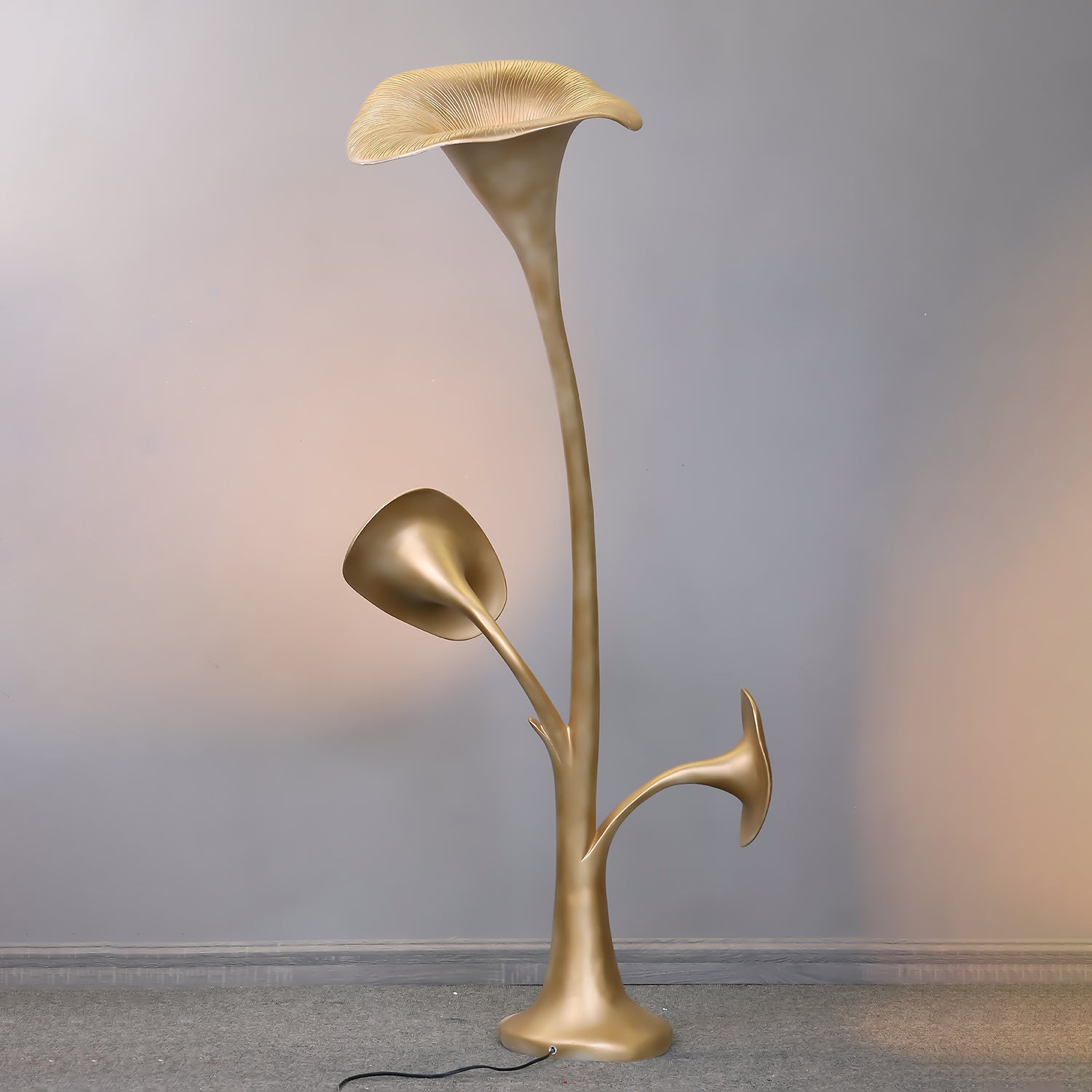 Esole Floral Brass Floor Lamp-Neutral Decor
