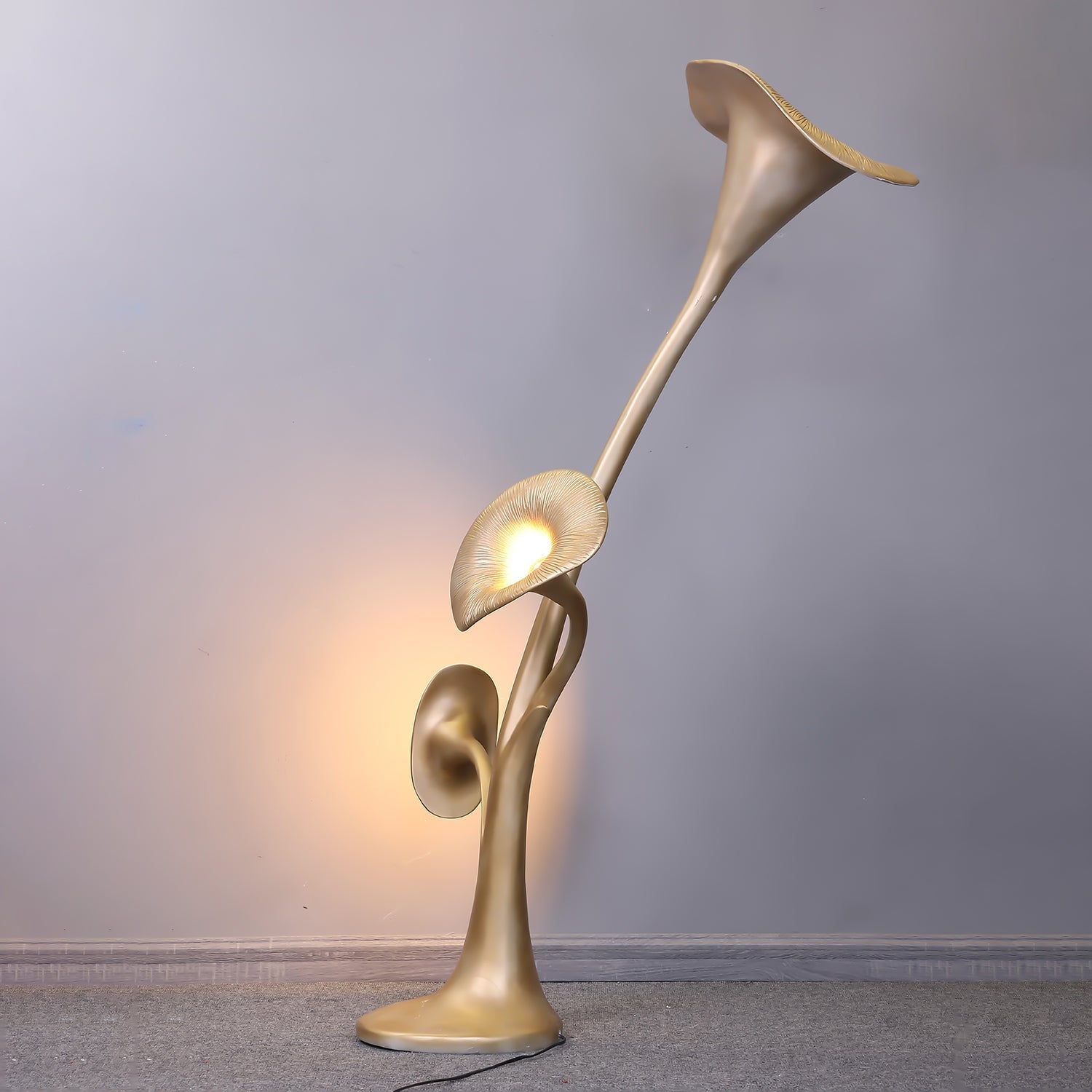 Esole Floral Brass Floor Lamp-Neutral Decor