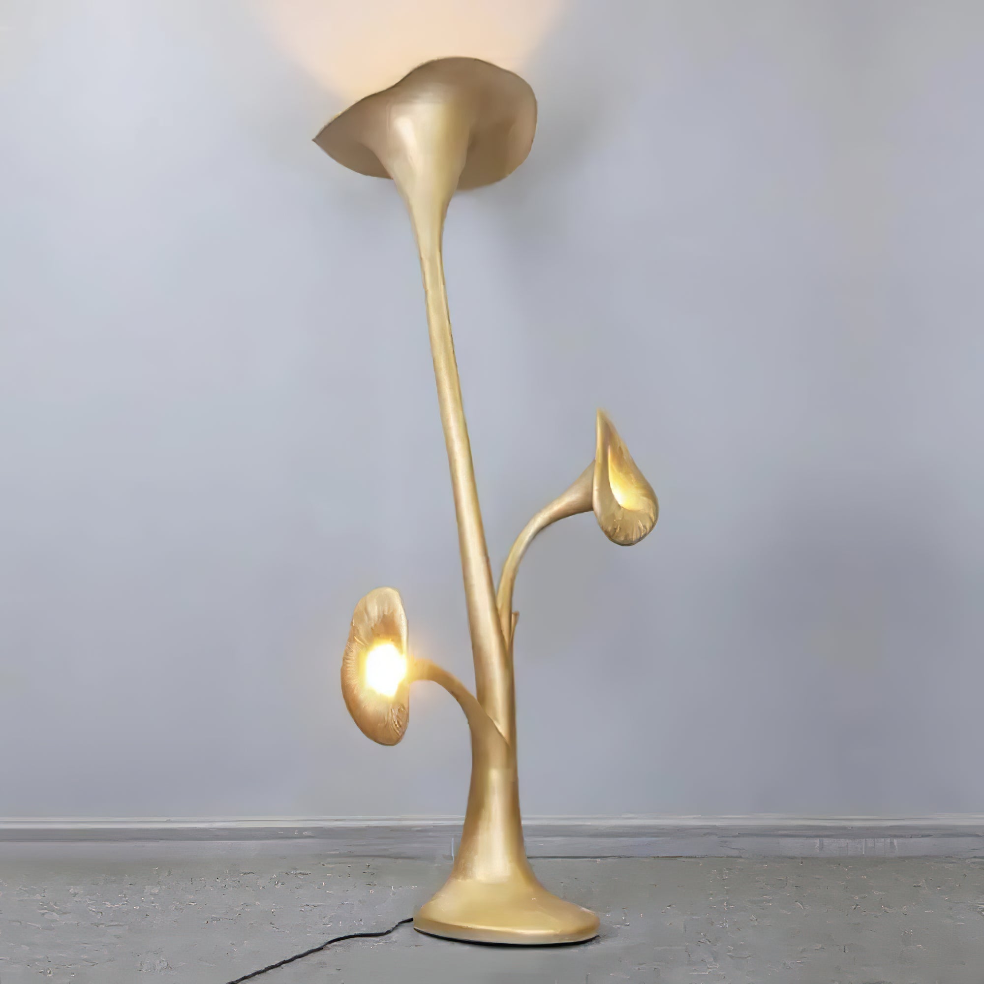 Esole Floral Brass Floor Lamp-Neutral Decor