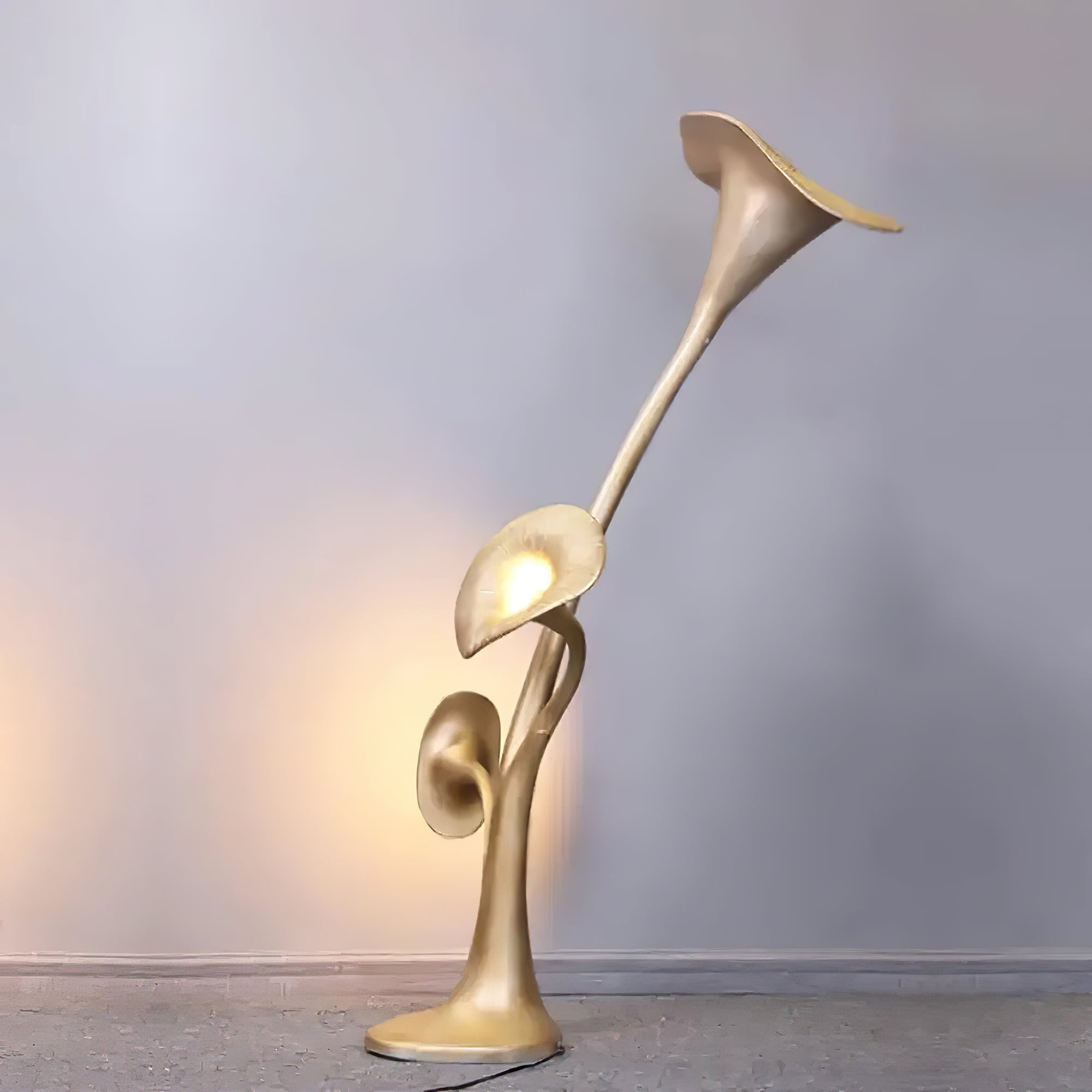 Esole Floral Brass Floor Lamp-Neutral Decor