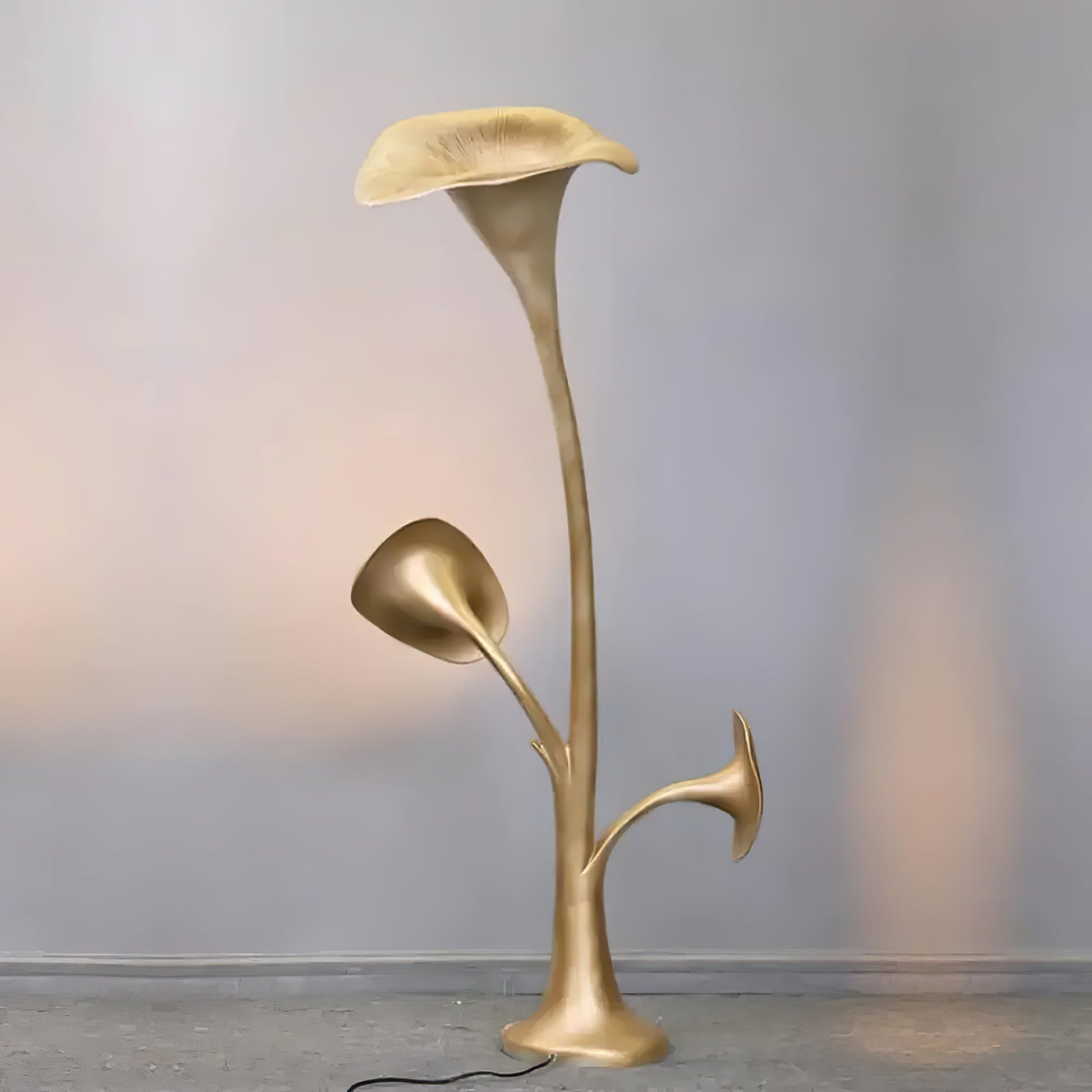 Esole Floral Brass Floor Lamp-Neutral Decor