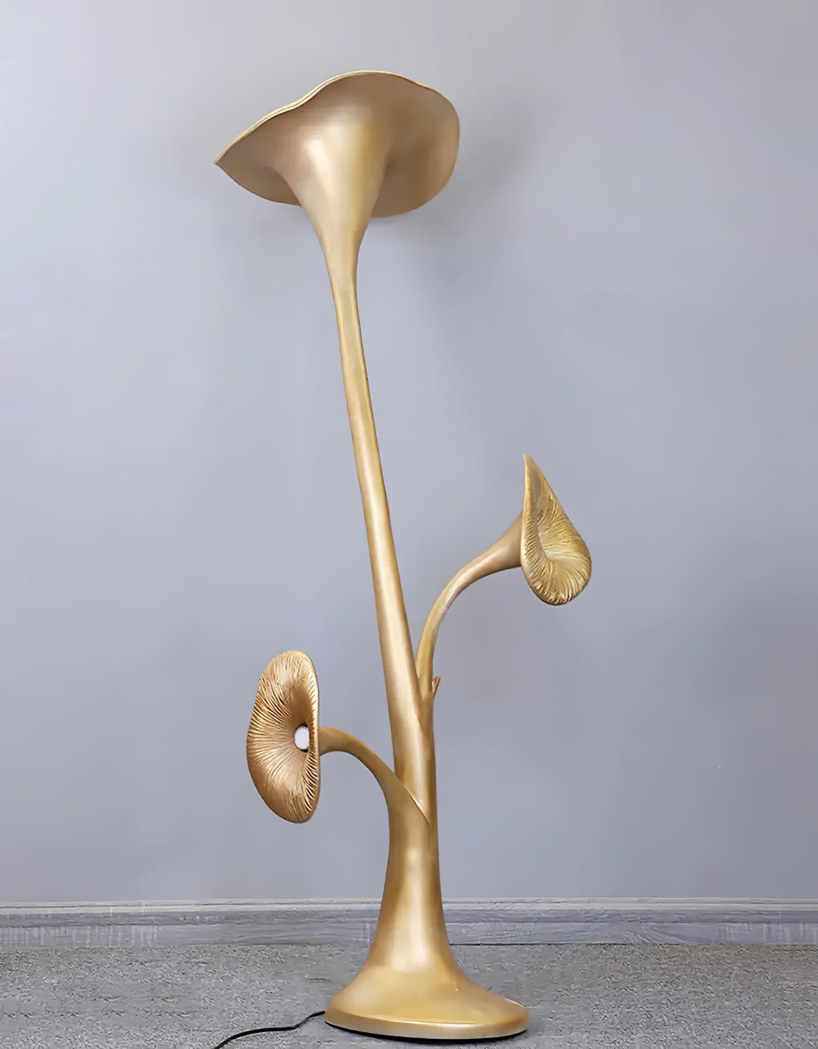 Esole Floral Brass Floor Lamp-Neutral Decor