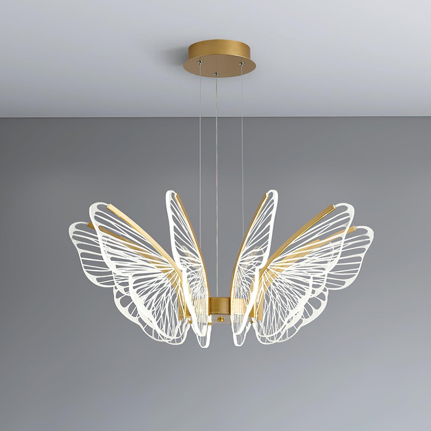 Zorvi Chandelier Butterfly Wing Crystal-Neutral Decor