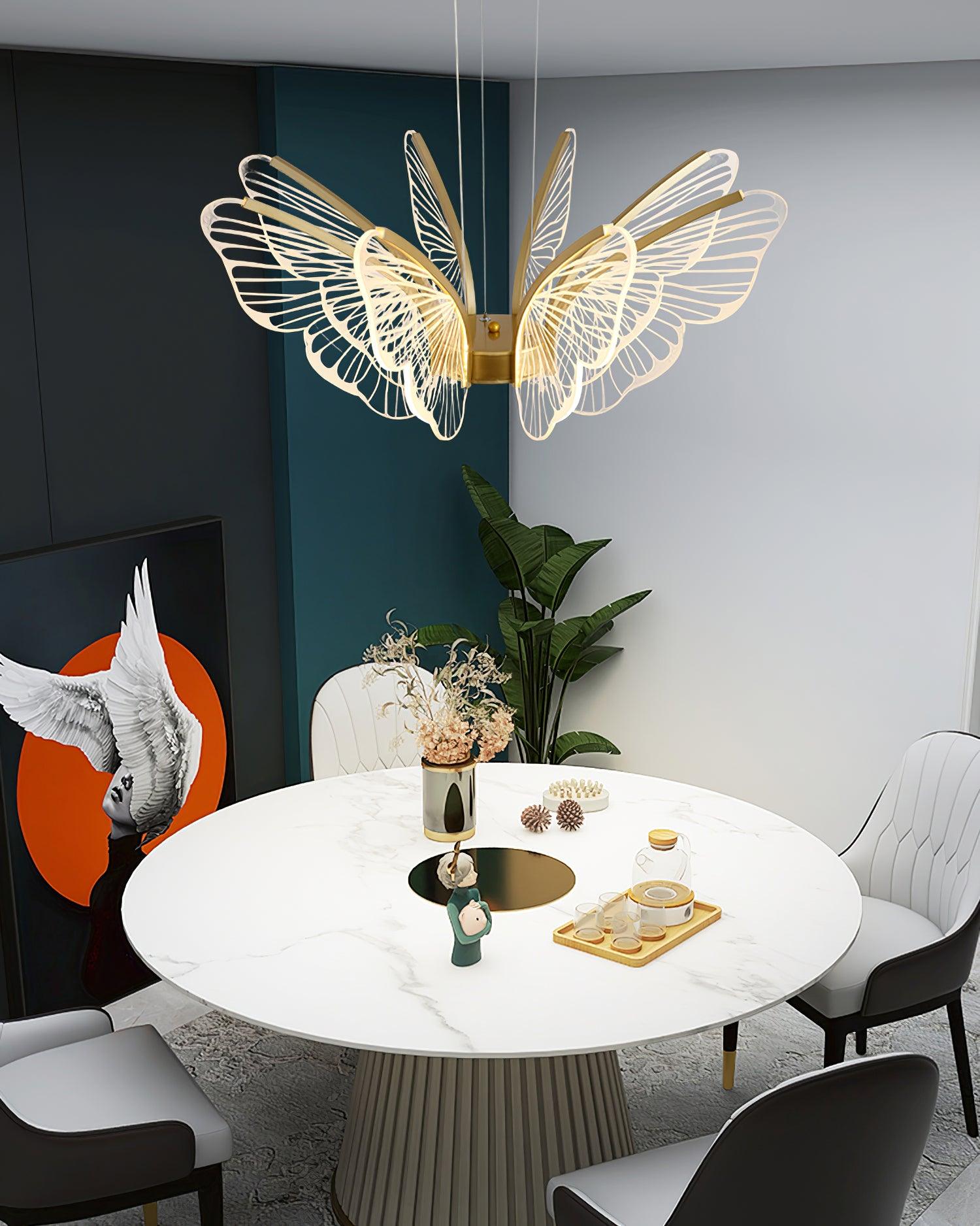 Zorvi Chandelier Butterfly Wing Crystal-Neutral Decor