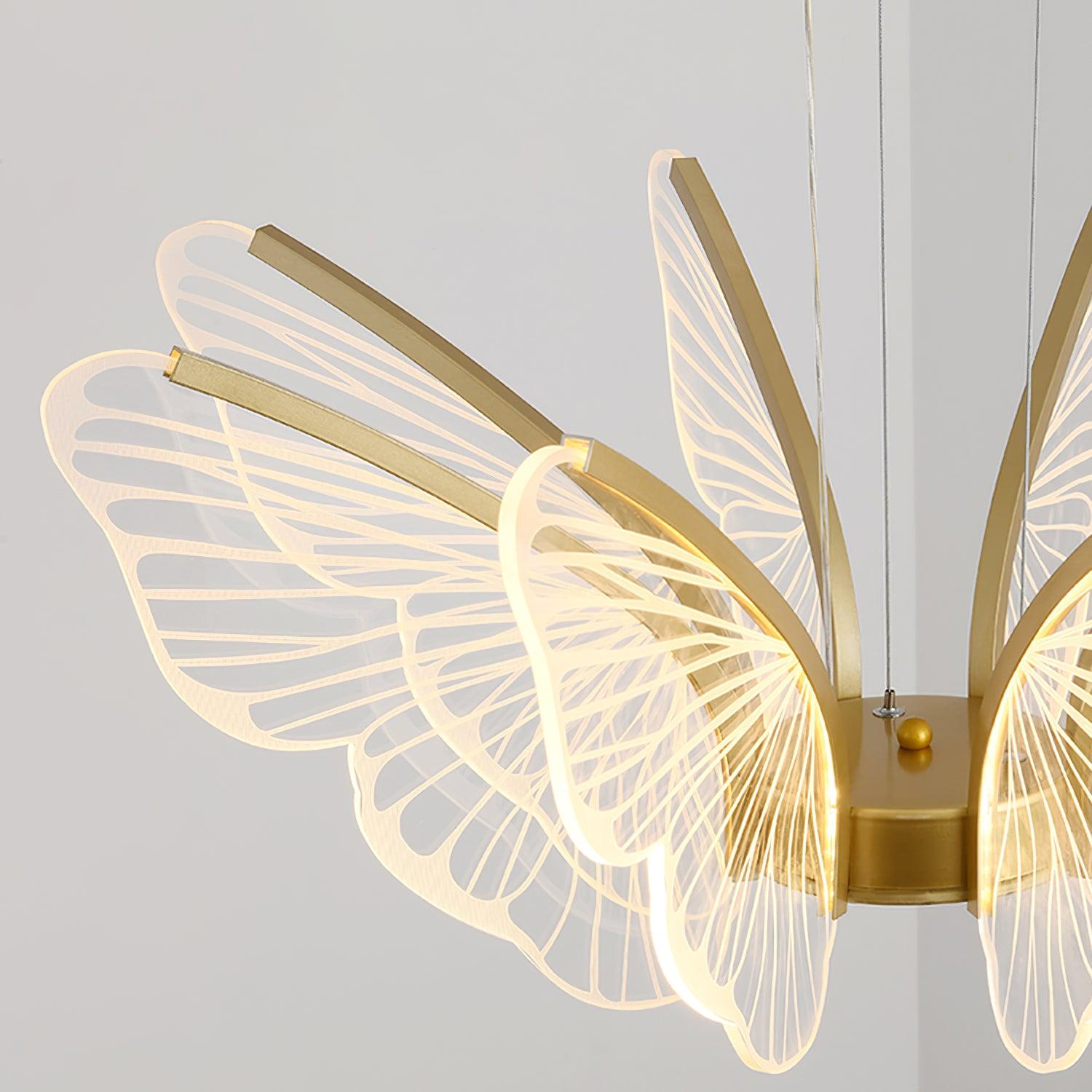 Zorvi Chandelier Butterfly Wing Crystal-Neutral Decor