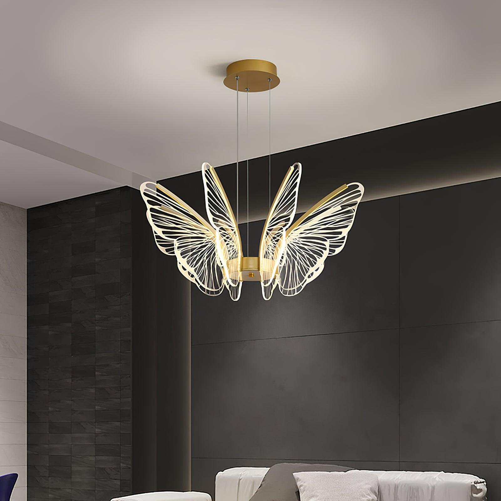 Zorvi Chandelier Butterfly Wing Crystal-Neutral Decor