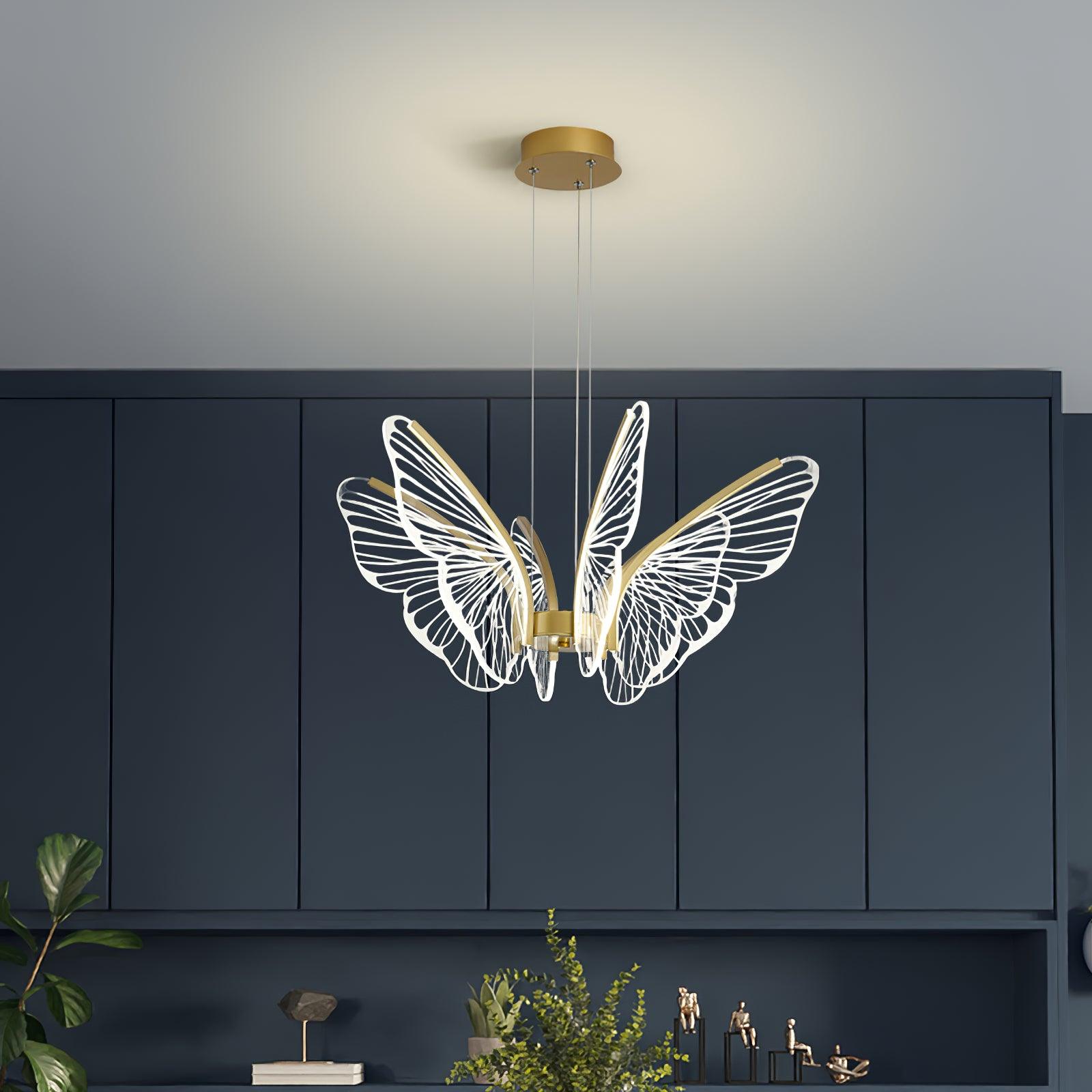 Zorvi Chandelier Butterfly Wing Crystal-Neutral Decor
