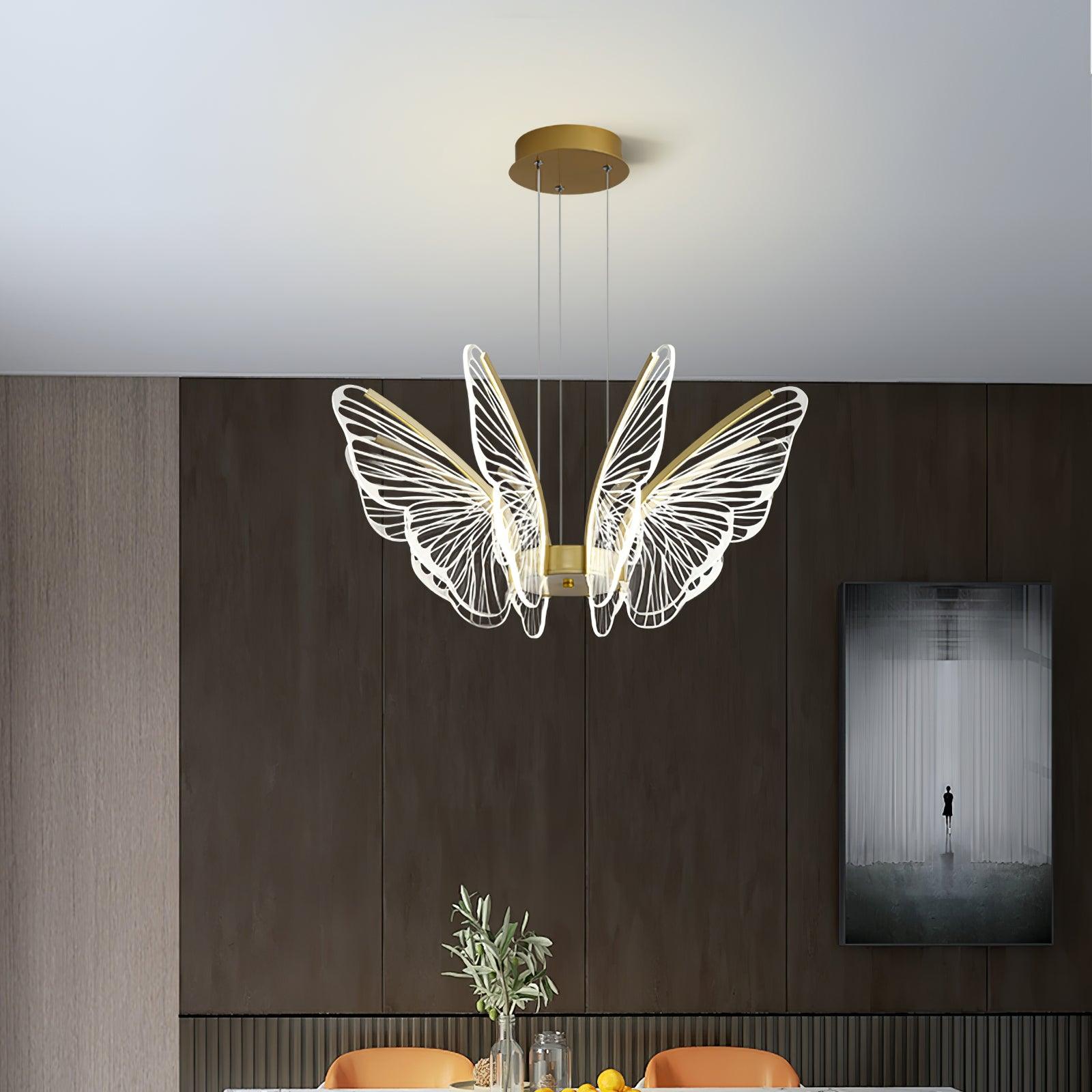 Zorvi Chandelier Butterfly Wing Crystal-Neutral Decor