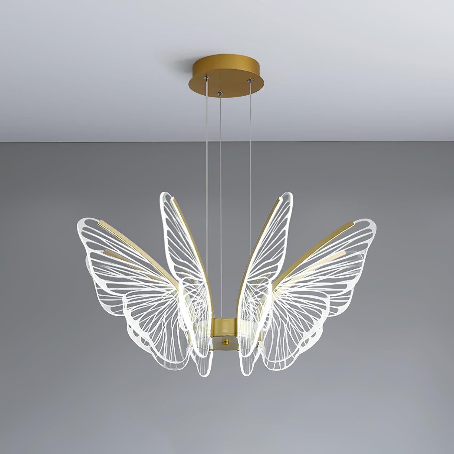 Zorvi Chandelier Butterfly Wing Crystal-Neutral Decor